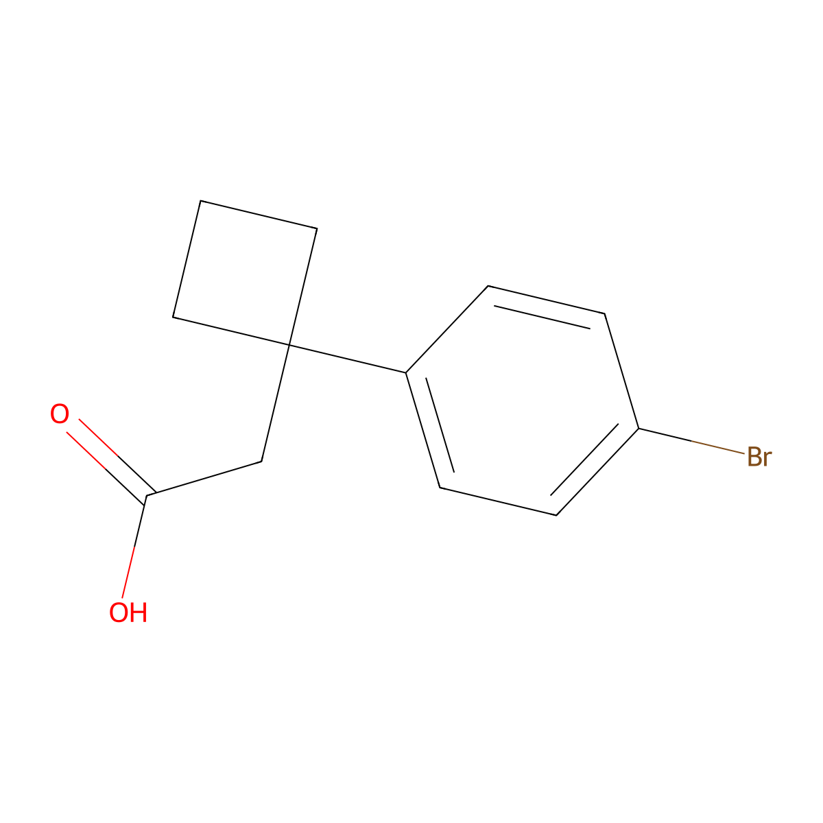 2-[1-(4-Bromophenyl)cyclobutyl]acetic acid molecular structure, CAS 1707367-76-7