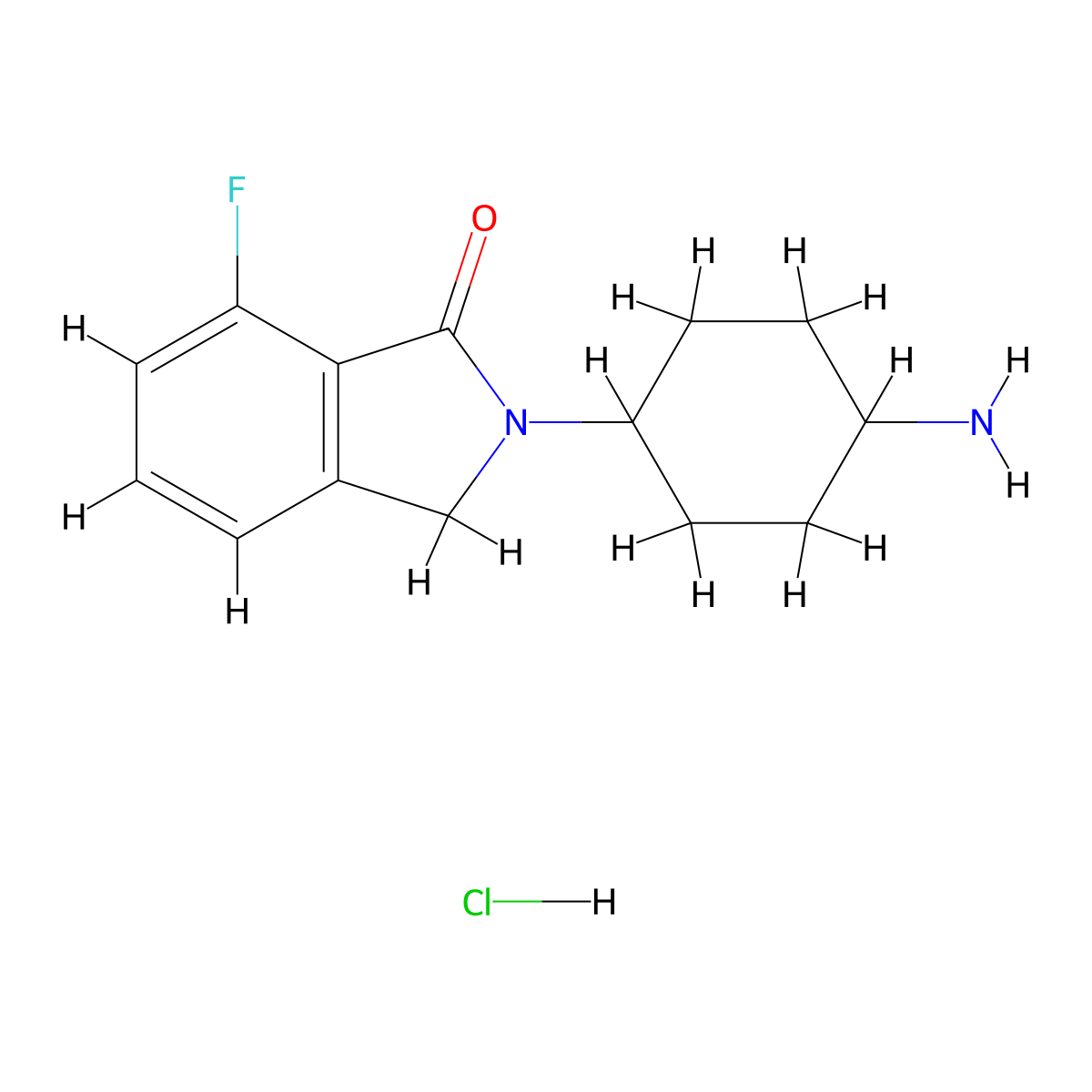 2-(trans-4-Aminocyclohexyl)-7-fluoroisoindolin-1-one hydrochloride molecular structure, CAS 1707367-78-9