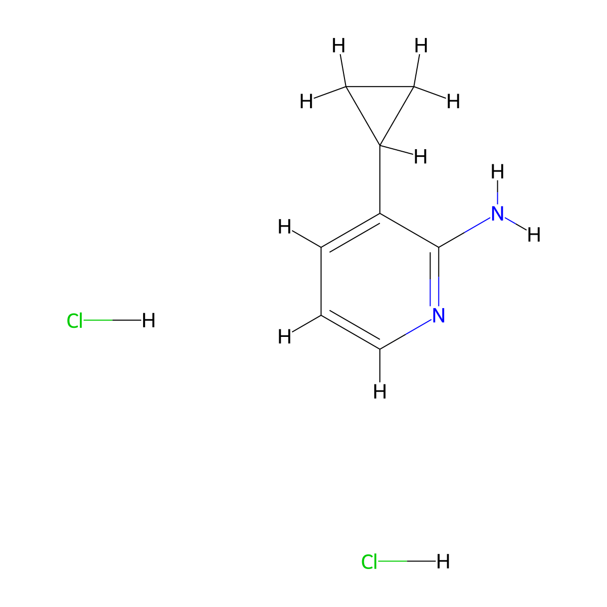 3-Cyclopropylpyridin-2-amine dihydrochloride molecular structure, CAS 1707367-79-0
