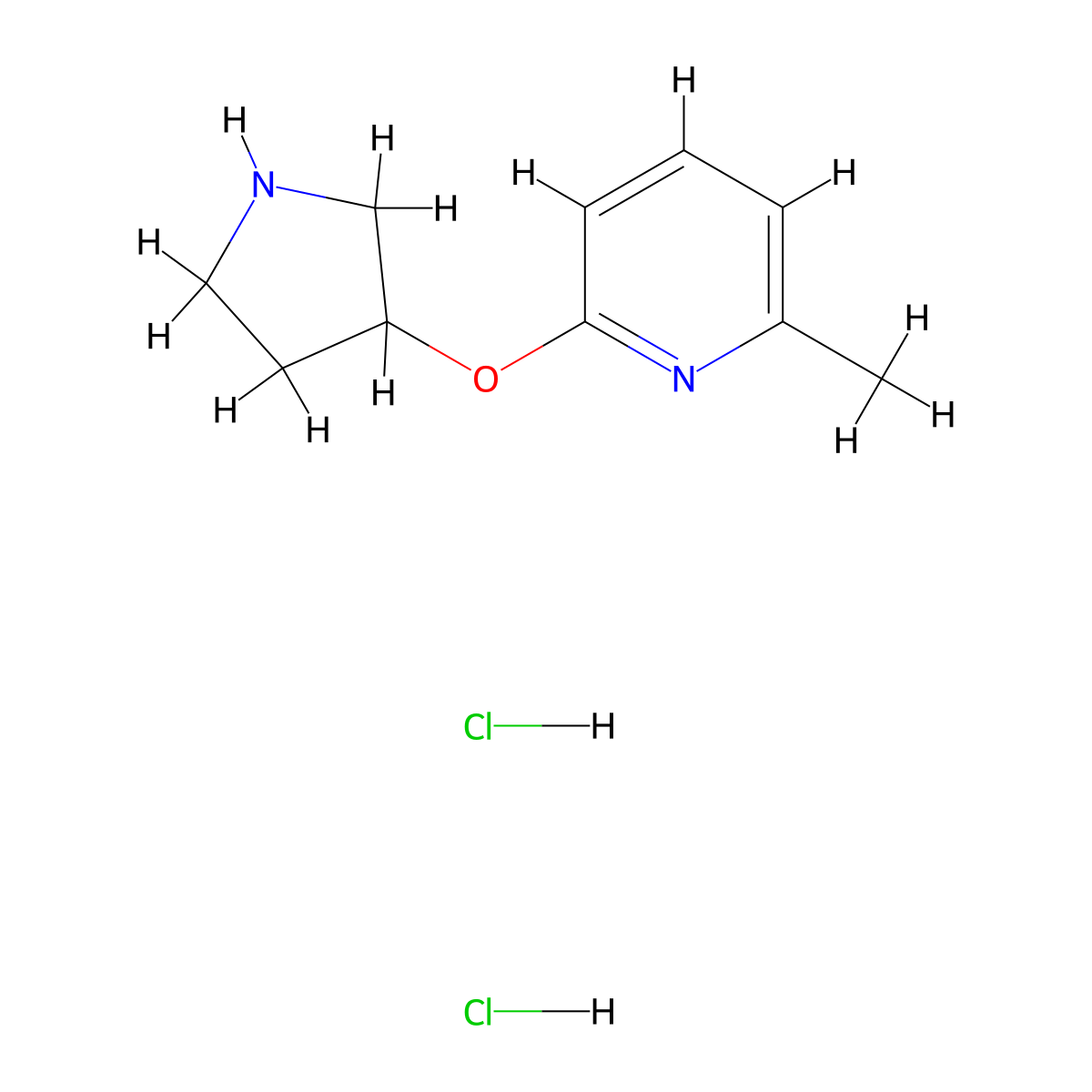 2-Methyl-6-(pyrrolidin-3-yloxy)pyridine dihydrochloride molecular structure, CAS 1707367-81-4