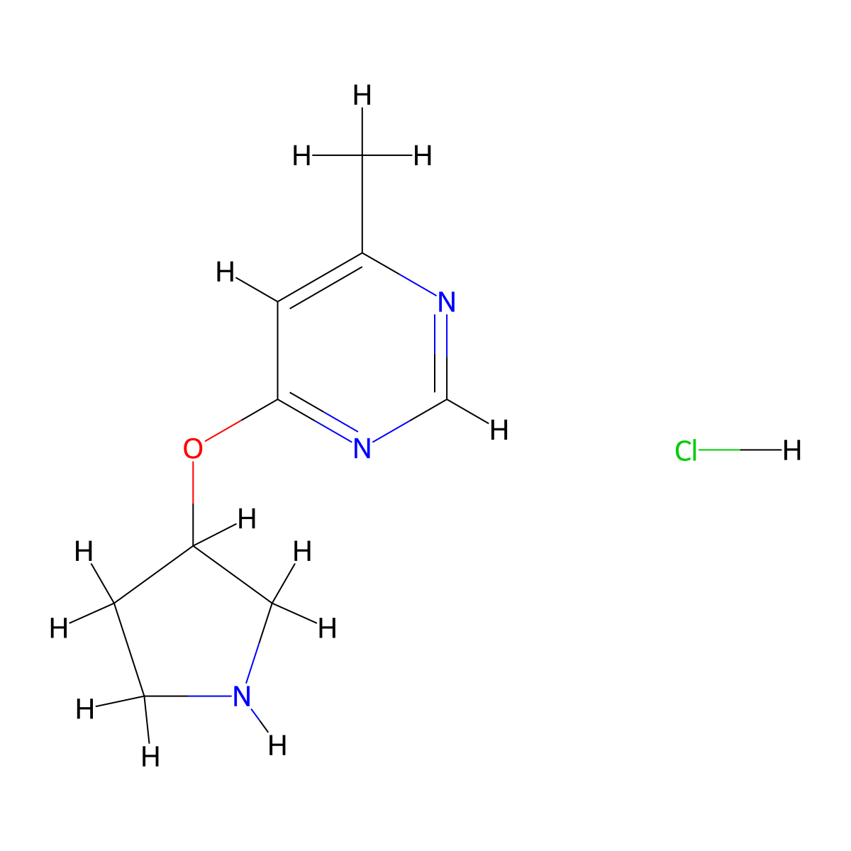 4-Methyl-6-(pyrrolidin-3-yloxy)pyrimidine hydrochloride molecular structure, CAS 1707367-83-6