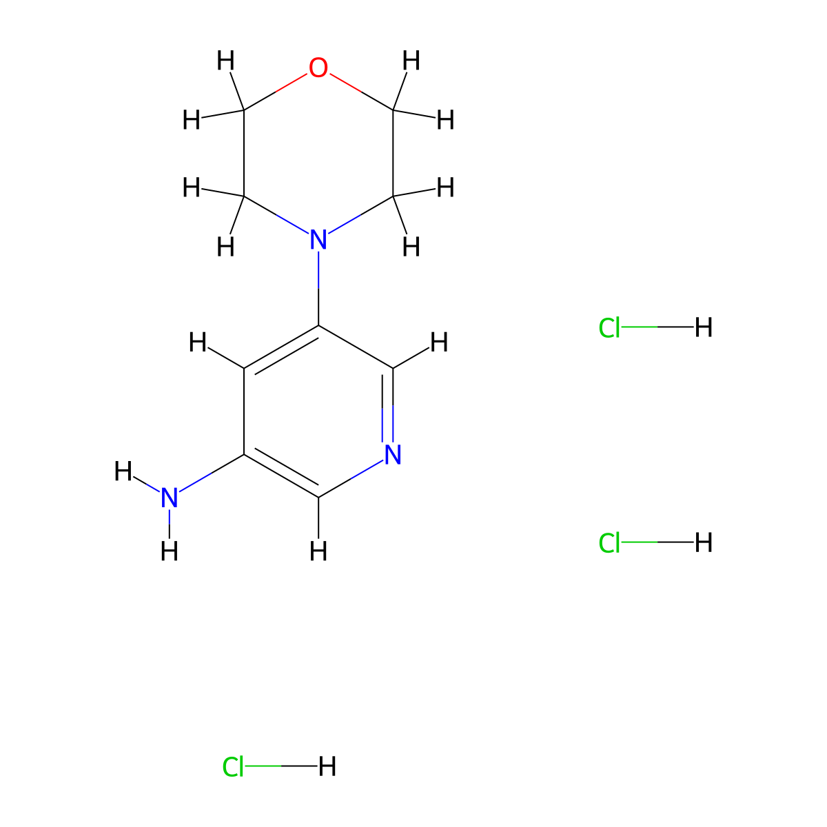 5-Morpholinopyridin-3-amine trihydrochloride molecular structure, CAS 1707367-85-8