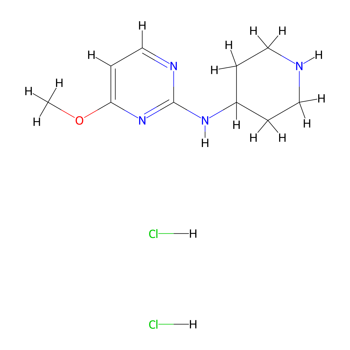 4-Methoxy-N-(piperidin-4-yl)pyrimidin-2-amine dihydrochloride molecular structure, CAS 1707367-87-0