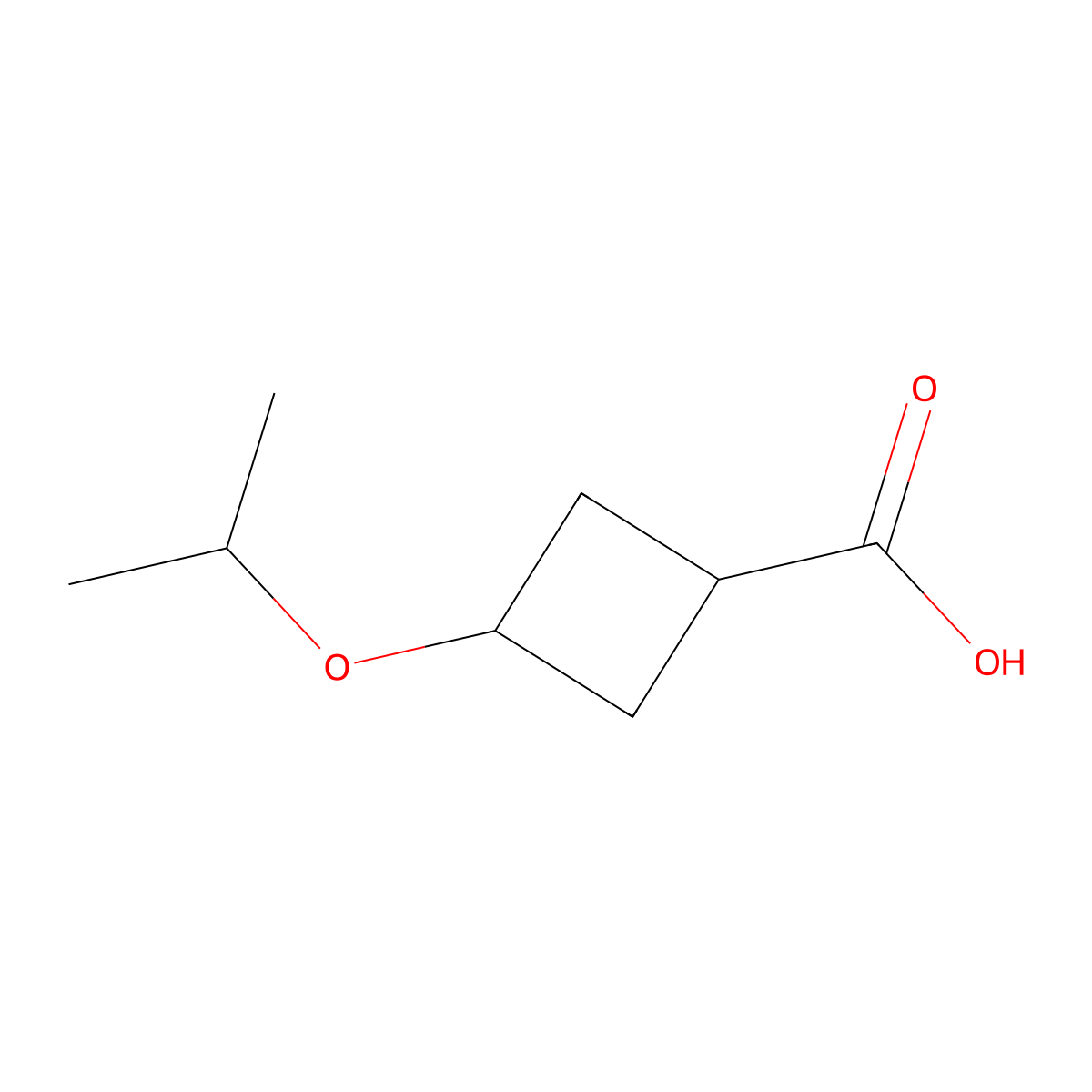 3-(Propan-2-yloxy)cyclobutane-1-carboxylic acid molecular structure, CAS 1707369-65-0