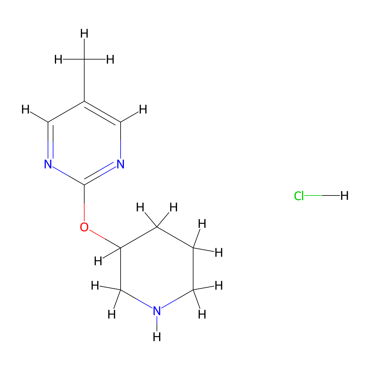 5-Methyl-2-(piperidin-3-yloxy)pyrimidine hydrochloride molecular structure, CAS 1707369-77-4