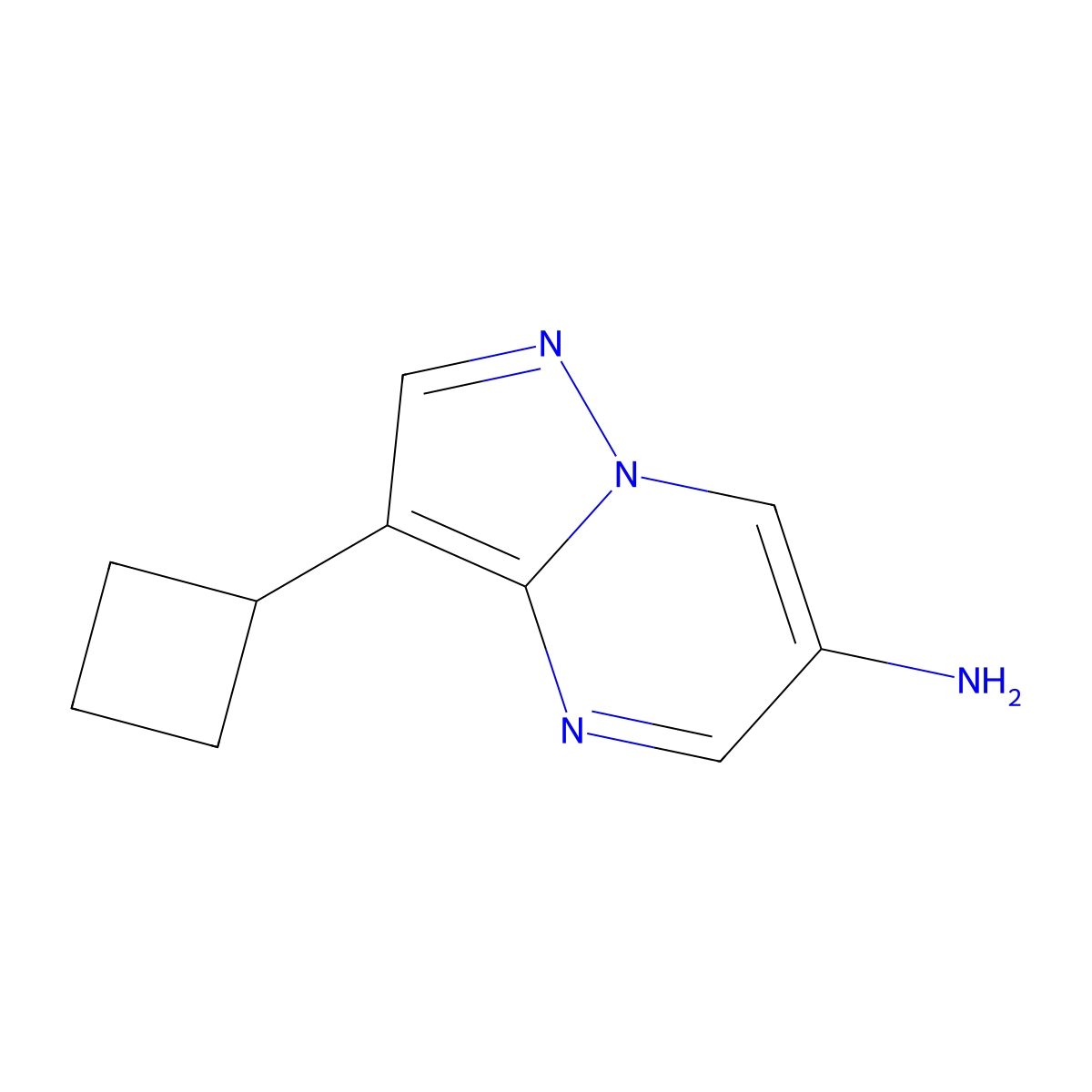 3-Cyclobutylpyrazolo[1,5-a]pyrimidin-6-amine molecular structure, CAS 1707369-79-6