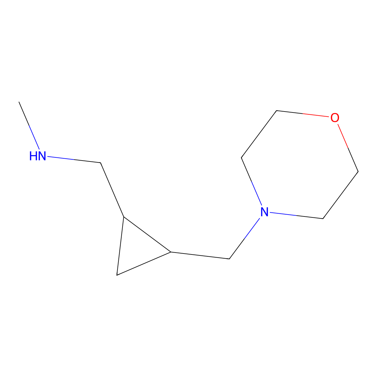 N-Methyl-1-(2-(morpholinomethyl)cyclopropyl)methanamine molecular structure, CAS 1707369-85-4
