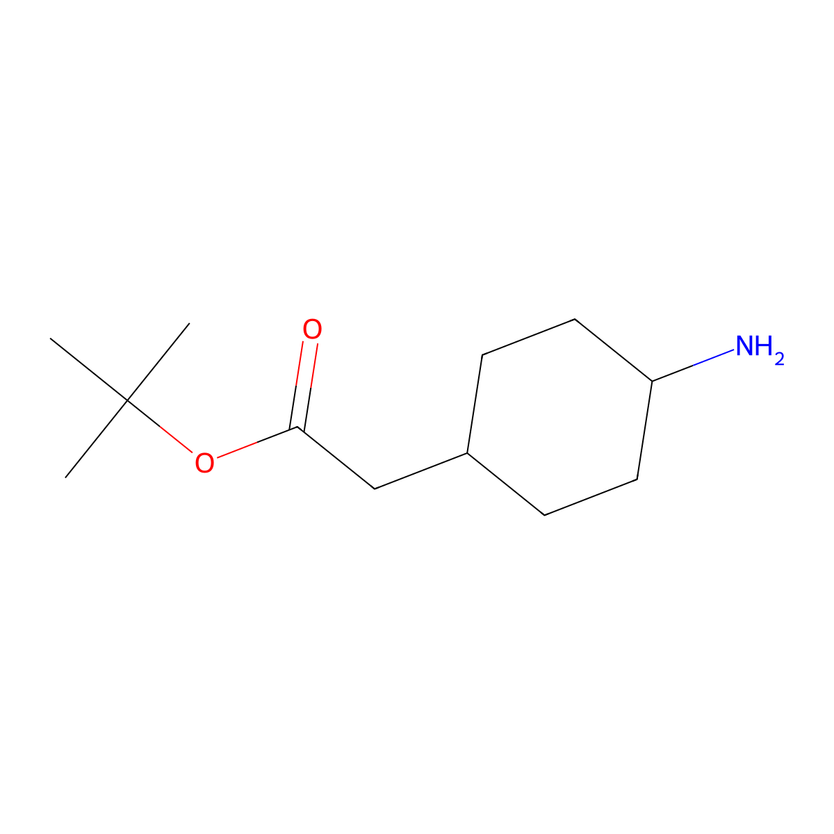 Tert-butyl 2-[(1r,4r)-4-aminocyclohexyl]acetate molecular structure, CAS 170737-48-1