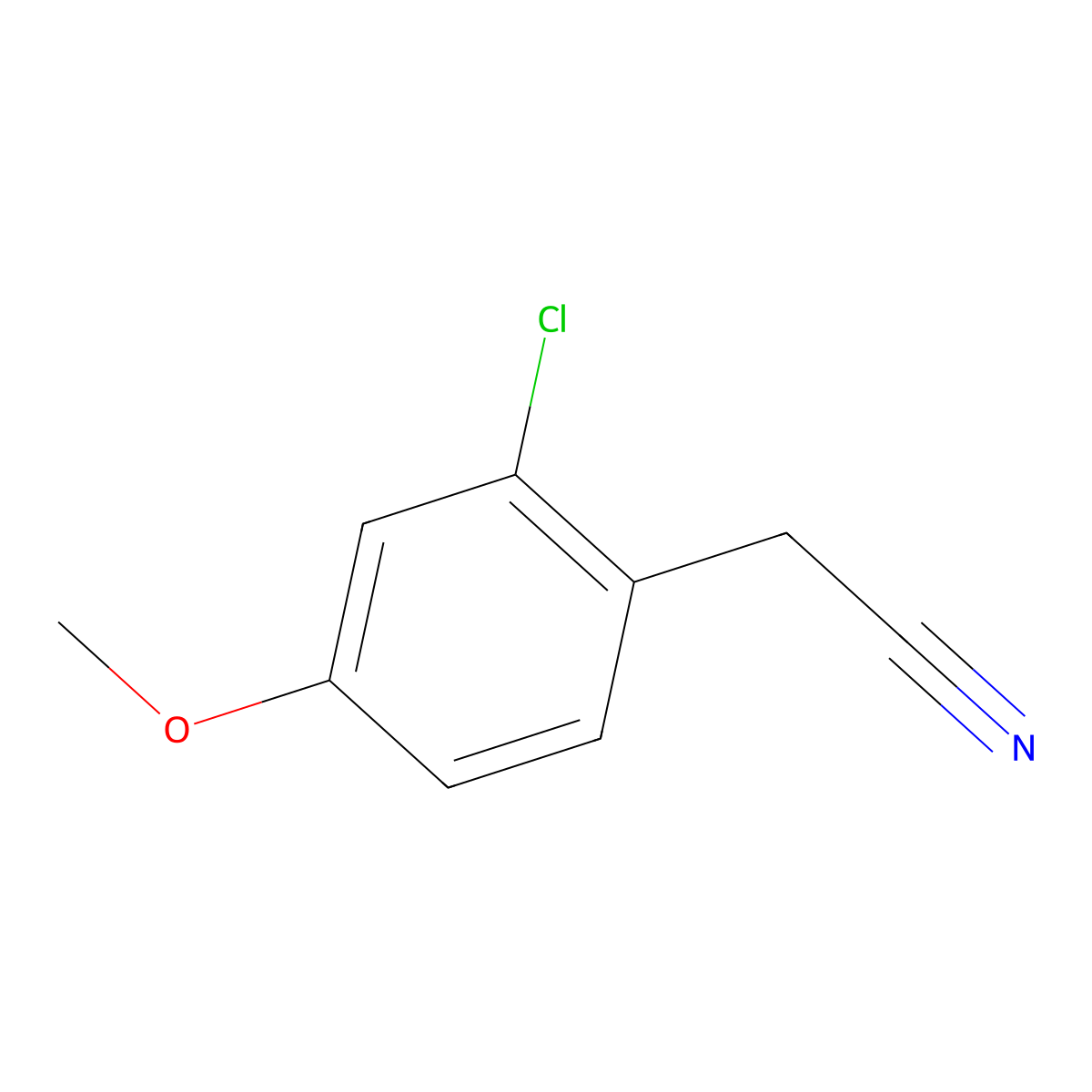 (2-Chloro-4-methoxyphenyl)acetonitrile molecular structure, CAS 170737-93-6