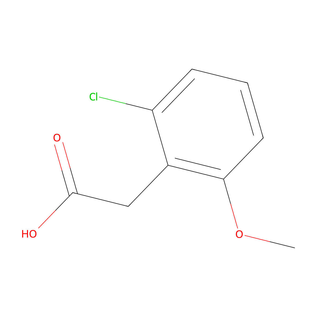 2-(2-Chloro-6-methoxyphenyl)acetic acid molecular structure, CAS 170737-94-7