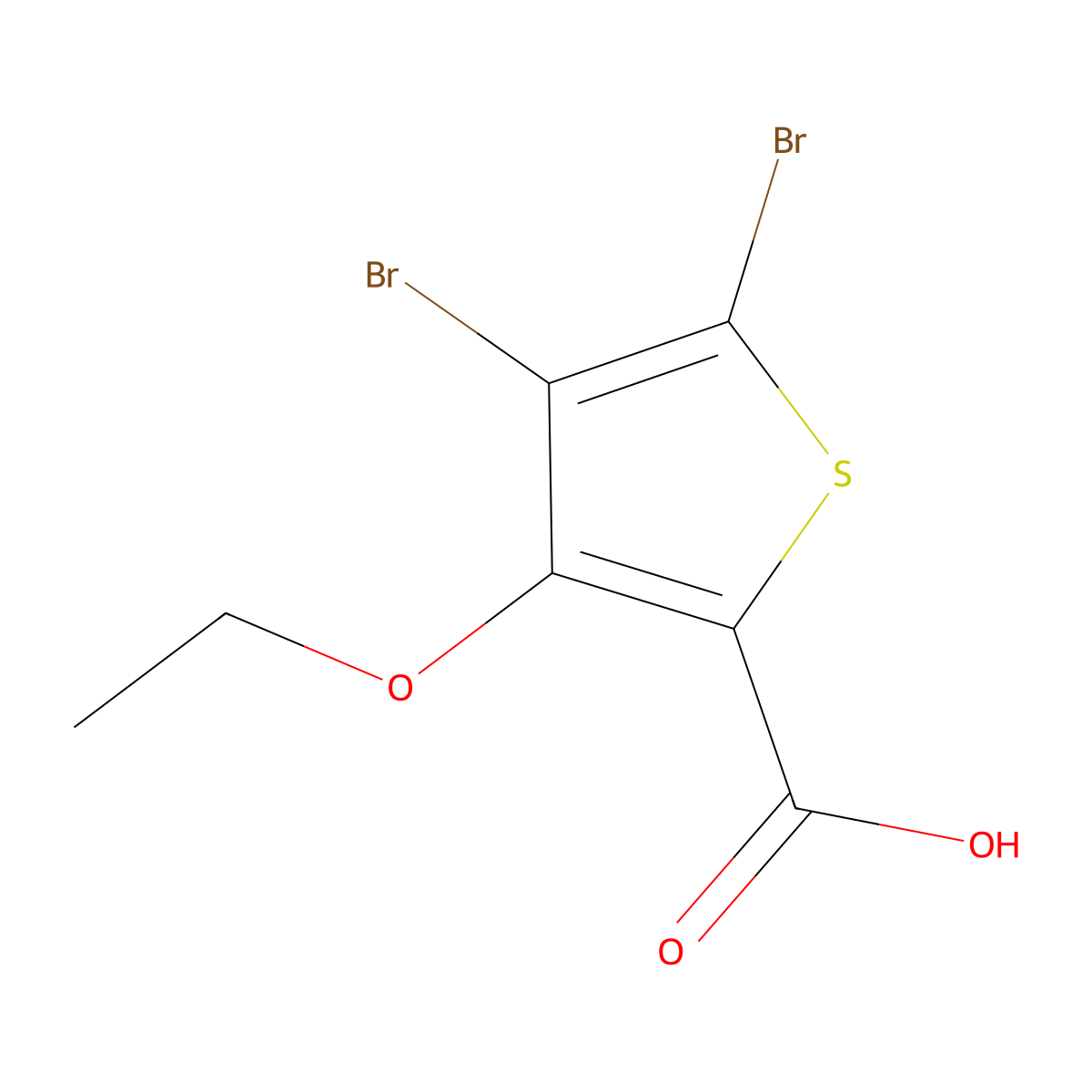 4,5-Dibromo-3-ethoxythiophene-2-carboxylic acid molecular structure, CAS 1707372-17-5