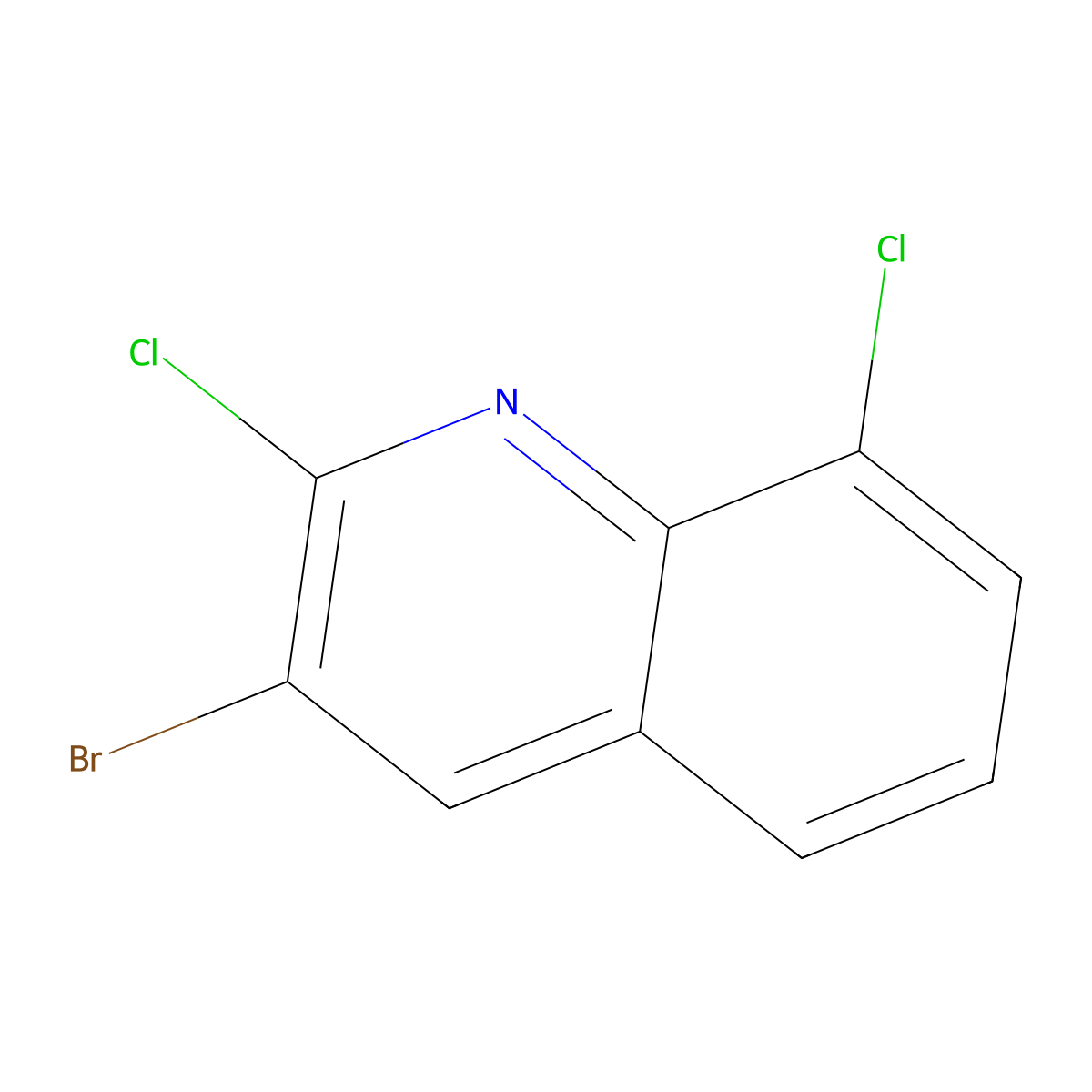 3-Bromo-2,8-dichloroquinoline molecular structure, CAS 1707372-25-5