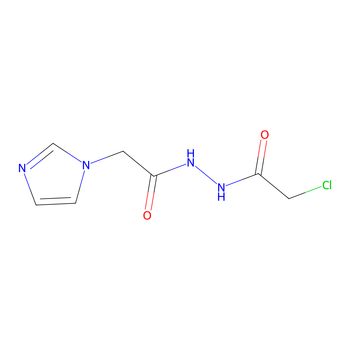 2-chloro-N'-(1H-imidazol-1-ylacetyl)acetohydrazide molecular structure, CAS 1707372-59-5