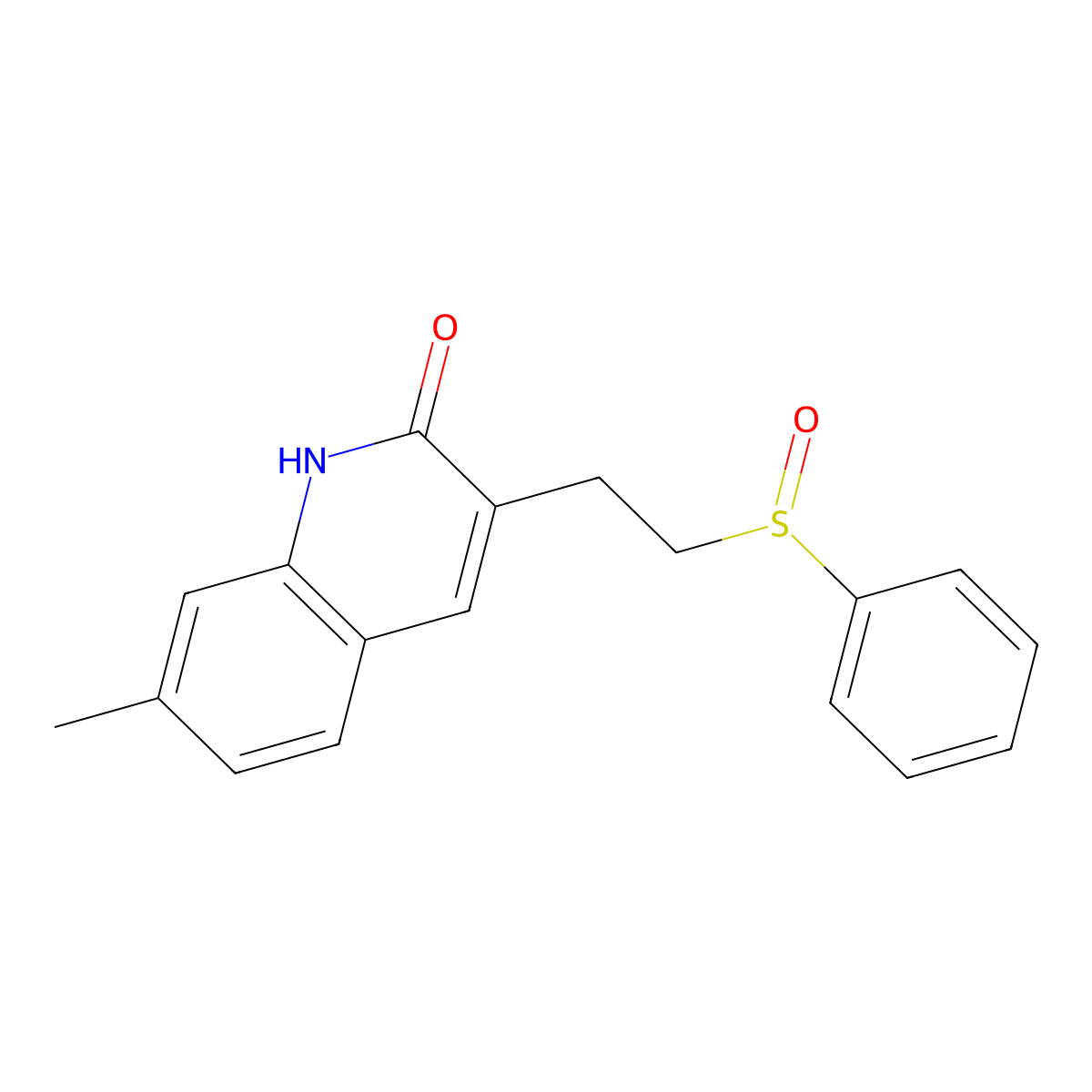 7-methyl-3-[2-(phenylsulfinyl)ethyl]quinolin-2(1H)-one molecular structure, CAS 1707372-65-3