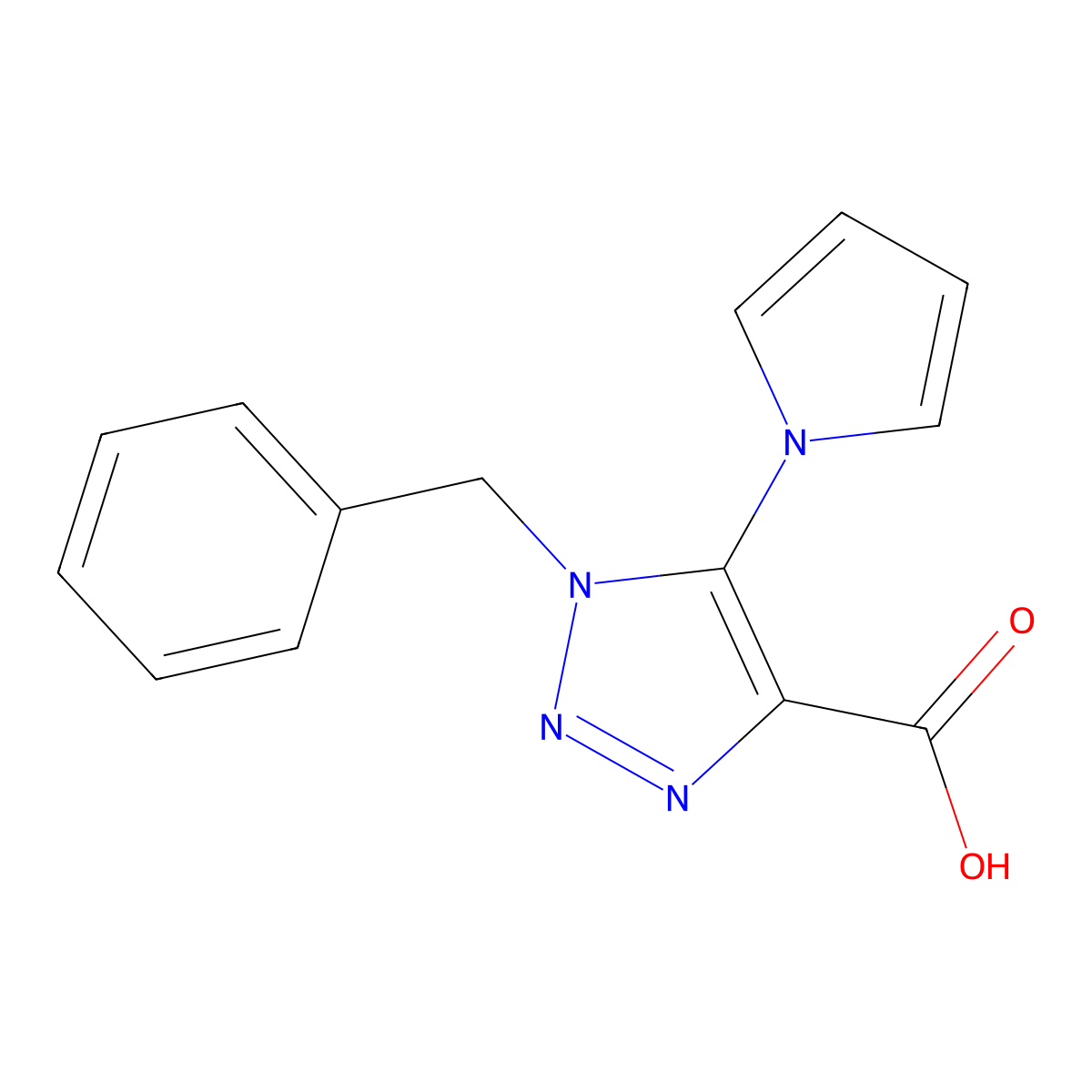 1-Benzyl-5-(1H-pyrrol-1-yl)-1H-1,2,3-triazole-4-carboxylic acid molecular structure, CAS 1707372-98-2