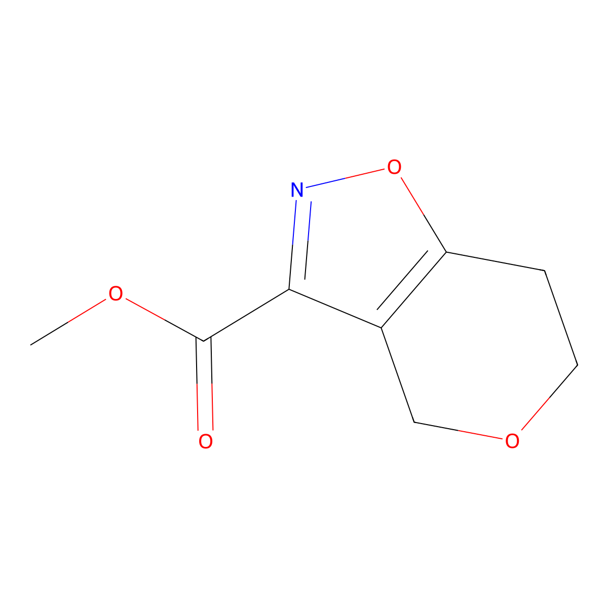 methyl 4H,6H,7H-pyrano(3,4-d)(1,2)oxazole-3-carboxylate molecular structure, CAS 1707374-70-6