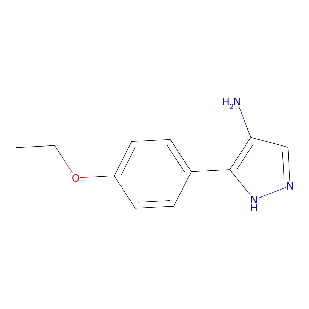 3-(4-Ethoxyphenyl)-1H-pyrazol-4-amine molecular structure, CAS 1707375-23-2