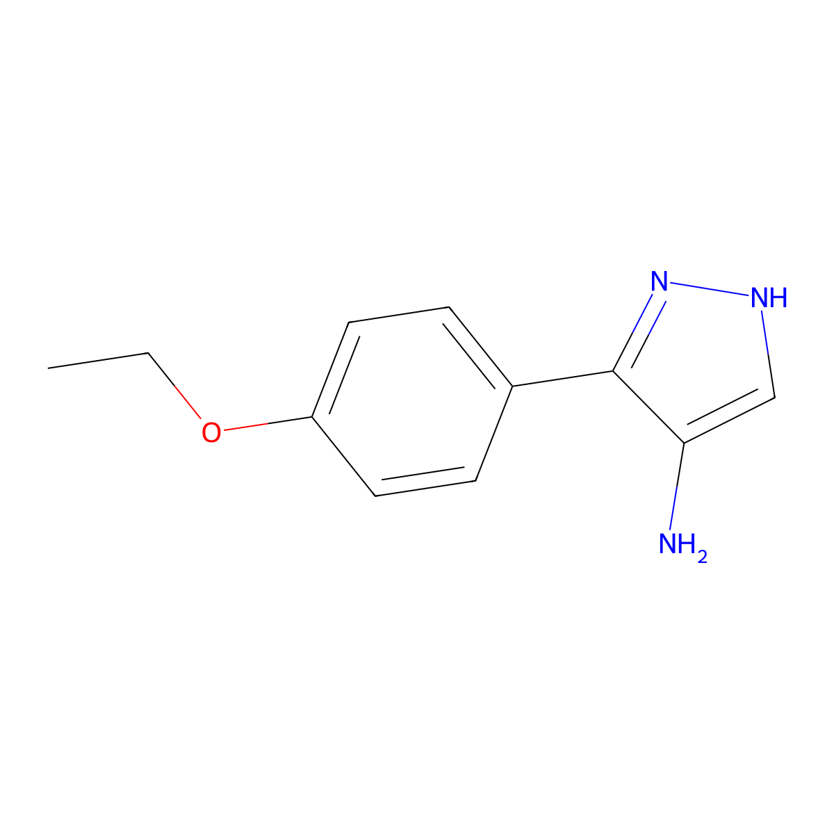 3-(4-Ethoxyphenyl)-1H-pyrazol-4-amine molecular structure, CAS 1707375-23-2