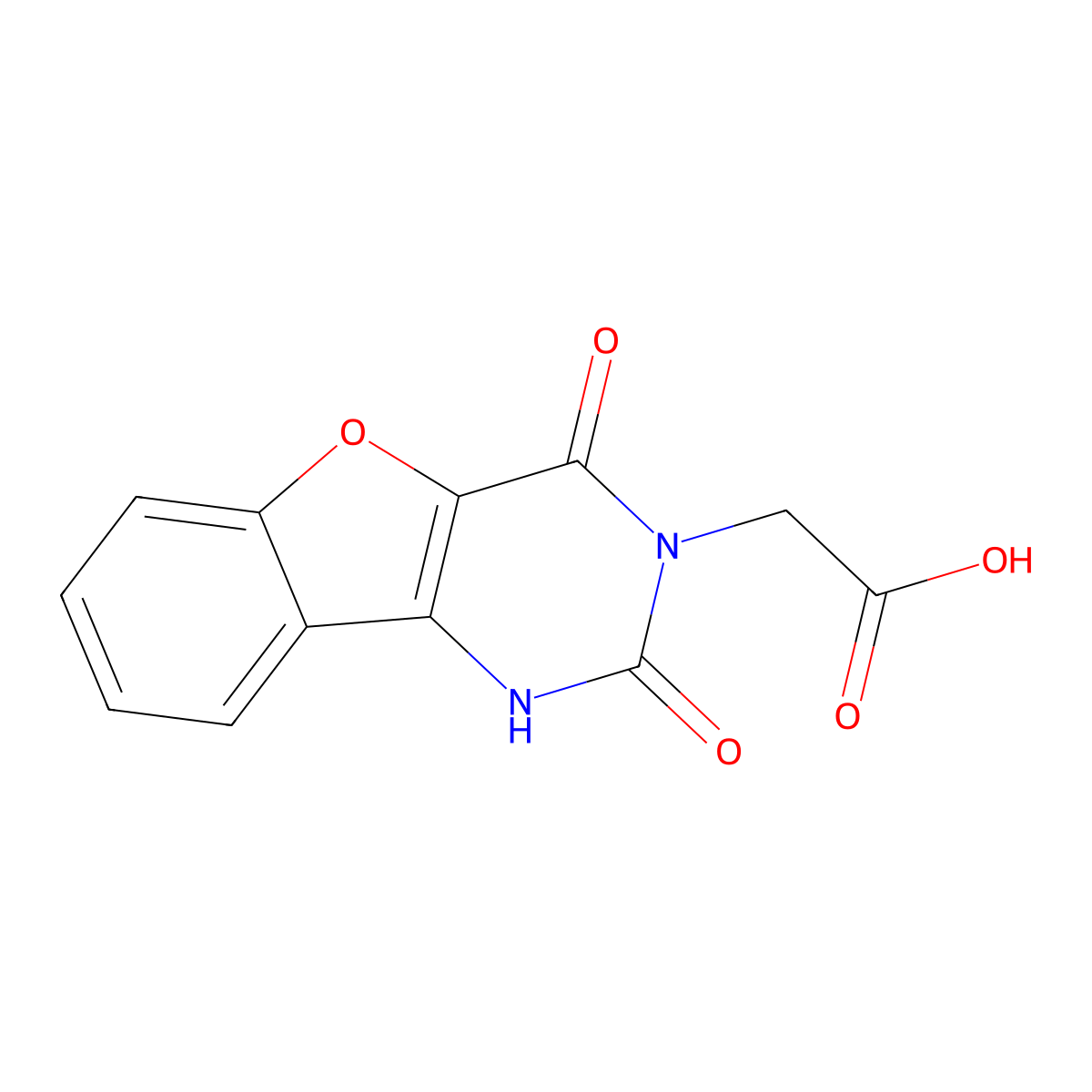 2-(2,4-dioxo-1,2-dihydrobenzofuro[3,2-d]pyrimidin-3(4H)-yl)acetic acid molecular structure, CAS 1707375-57-2