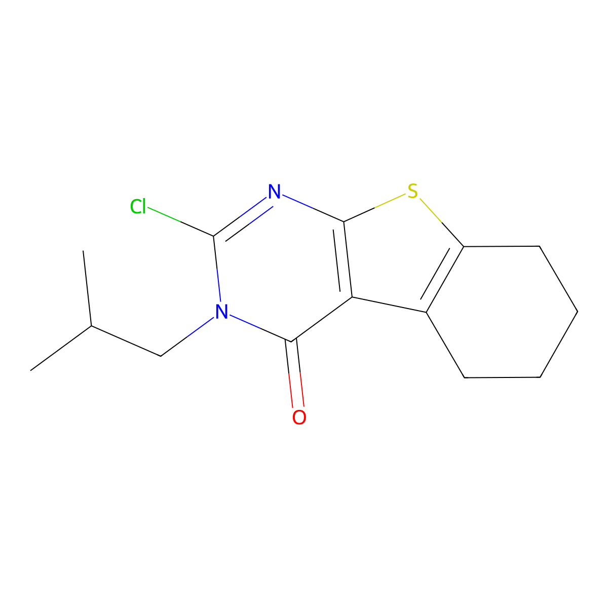 2-Chloro-3-isobutyl-5,6,7,8-tetrahydrobenzo[4,5]thieno[2,3-d]pyrimidin-4(3H)-one molecular structure, CAS 1707375-75-4