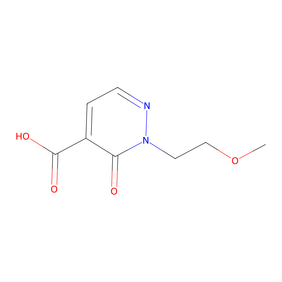 2-(2-Methoxyethyl)-3-oxo-2,3-dihydropyridazine-4-carboxylic acid molecular structure, CAS 1707375-90-3