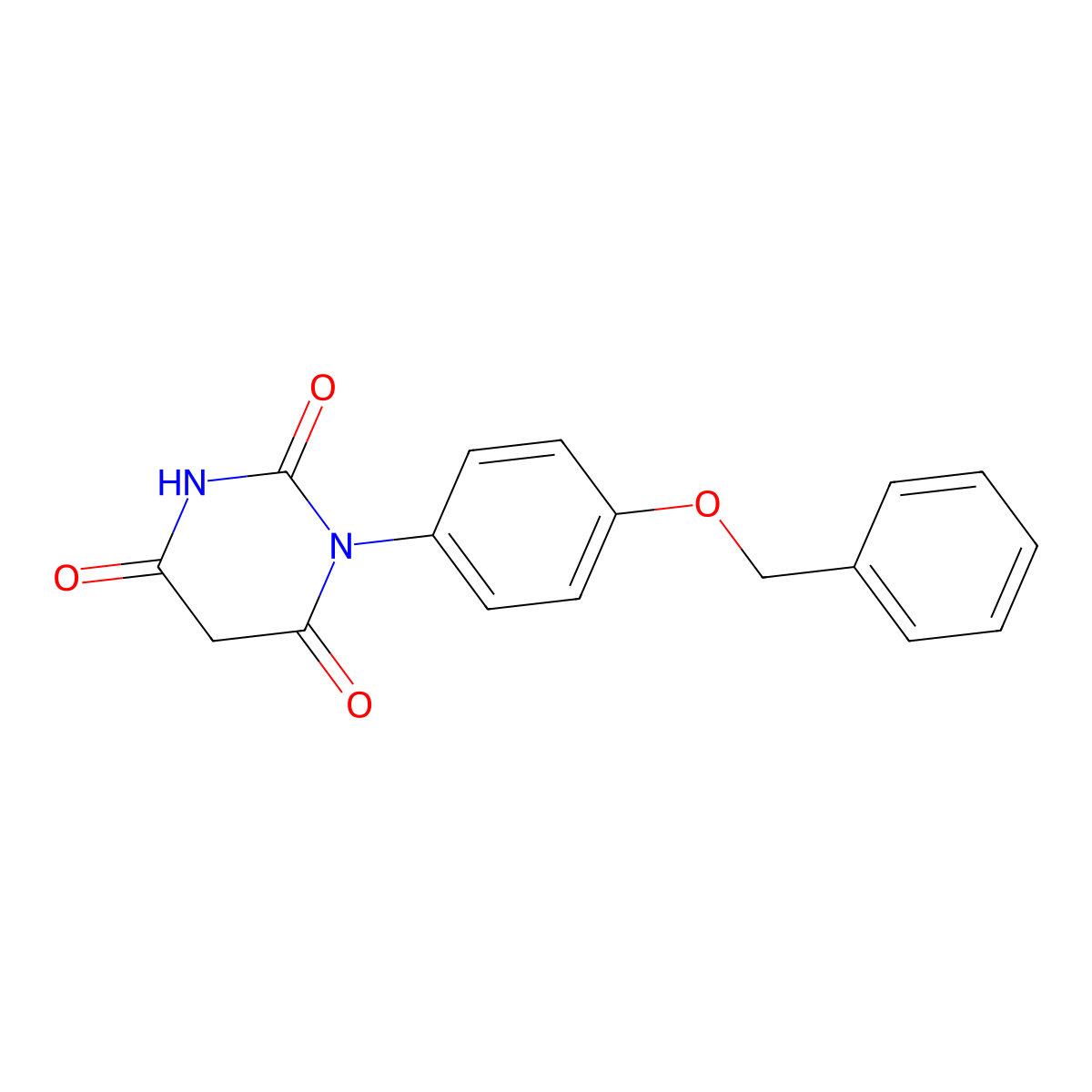 1-[4-(benzyloxy)phenyl]pyrimidine-2,4,6(1H,3H,5H)-trione molecular structure, CAS 1707376-57-5
