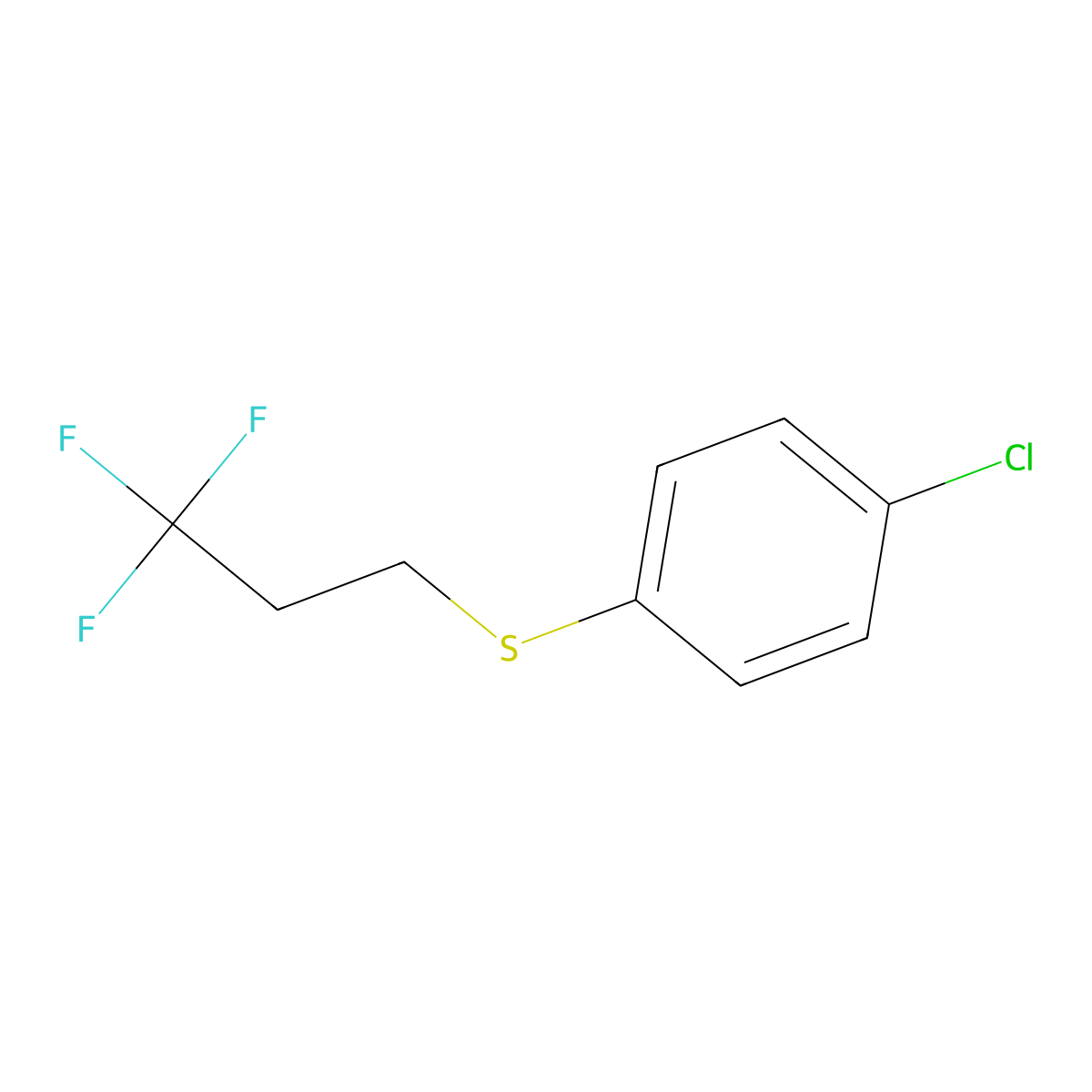 1-Chloro-4-(3,3,3-trifluoro-propylsulfanyl)-benzene molecular structure, CAS 1707376-86-0