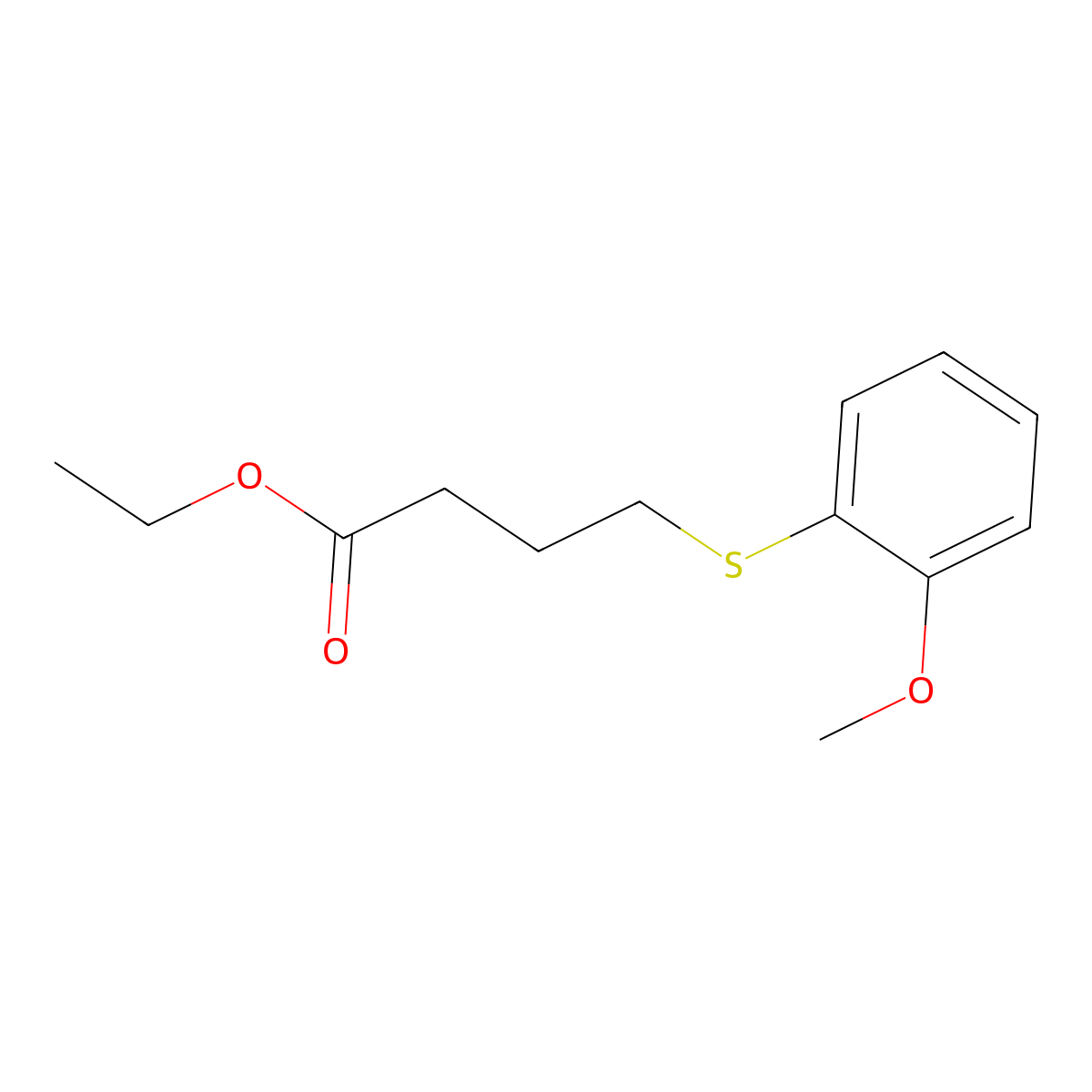 Ethyl 4-((2-methoxyphenyl)thio)butanoate molecular structure, CAS 1707376-88-2