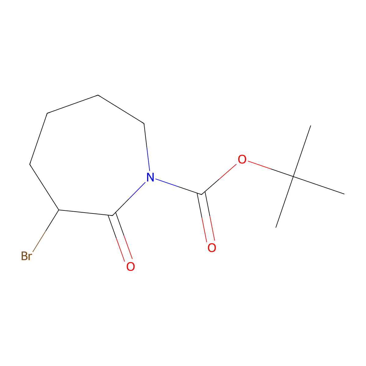 Tert-butyl 3-bromo-2-oxoazepane-1-carboxylate molecular structure, CAS 1707376-98-4