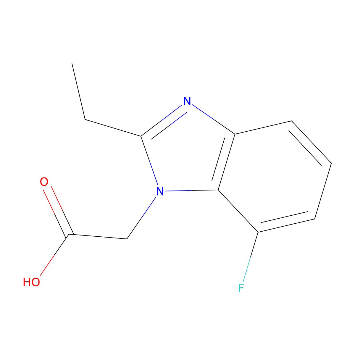 2-(2-Ethyl-7-fluoro-1H-1,3-benzodiazol-1-yl)acetic acid molecular structure, CAS 1707377-01-2