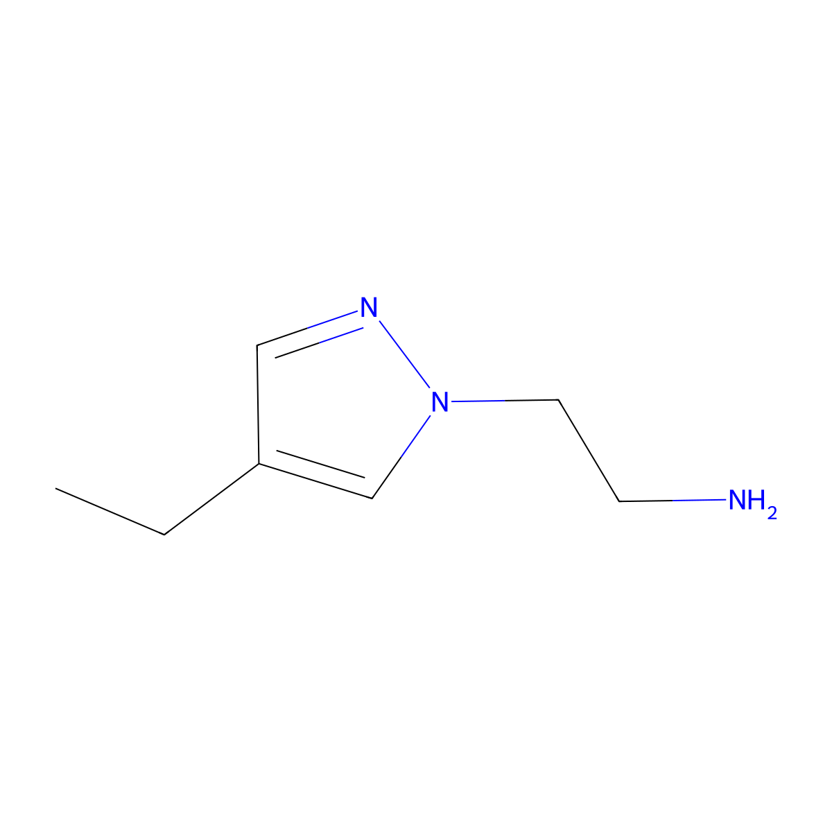 2-(4-ethyl-1H-pyrazol-1-yl)ethan-1-amine molecular structure, CAS 1707378-46-8