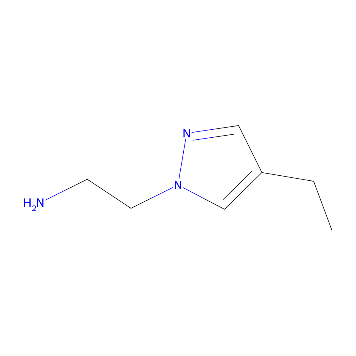 2-(4-ethyl-1H-pyrazol-1-yl)ethan-1-amine molecular structure, CAS 1707378-46-8