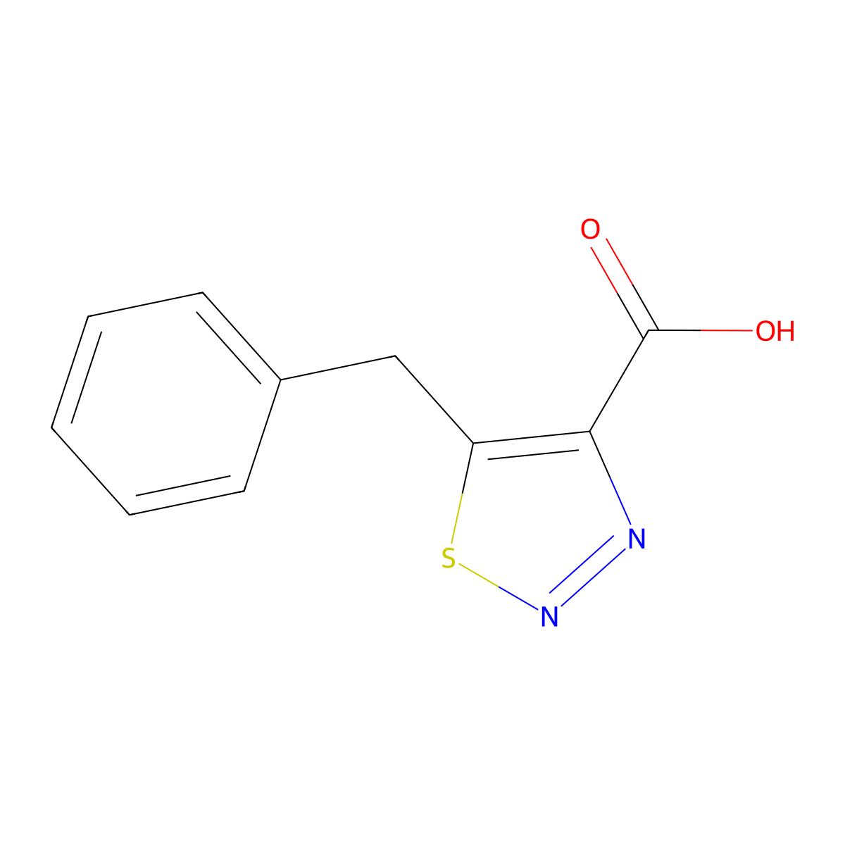 5-Benzyl-1,2,3-thiadiazole-4-carboxylic acid molecular structure, CAS 1707378-49-1