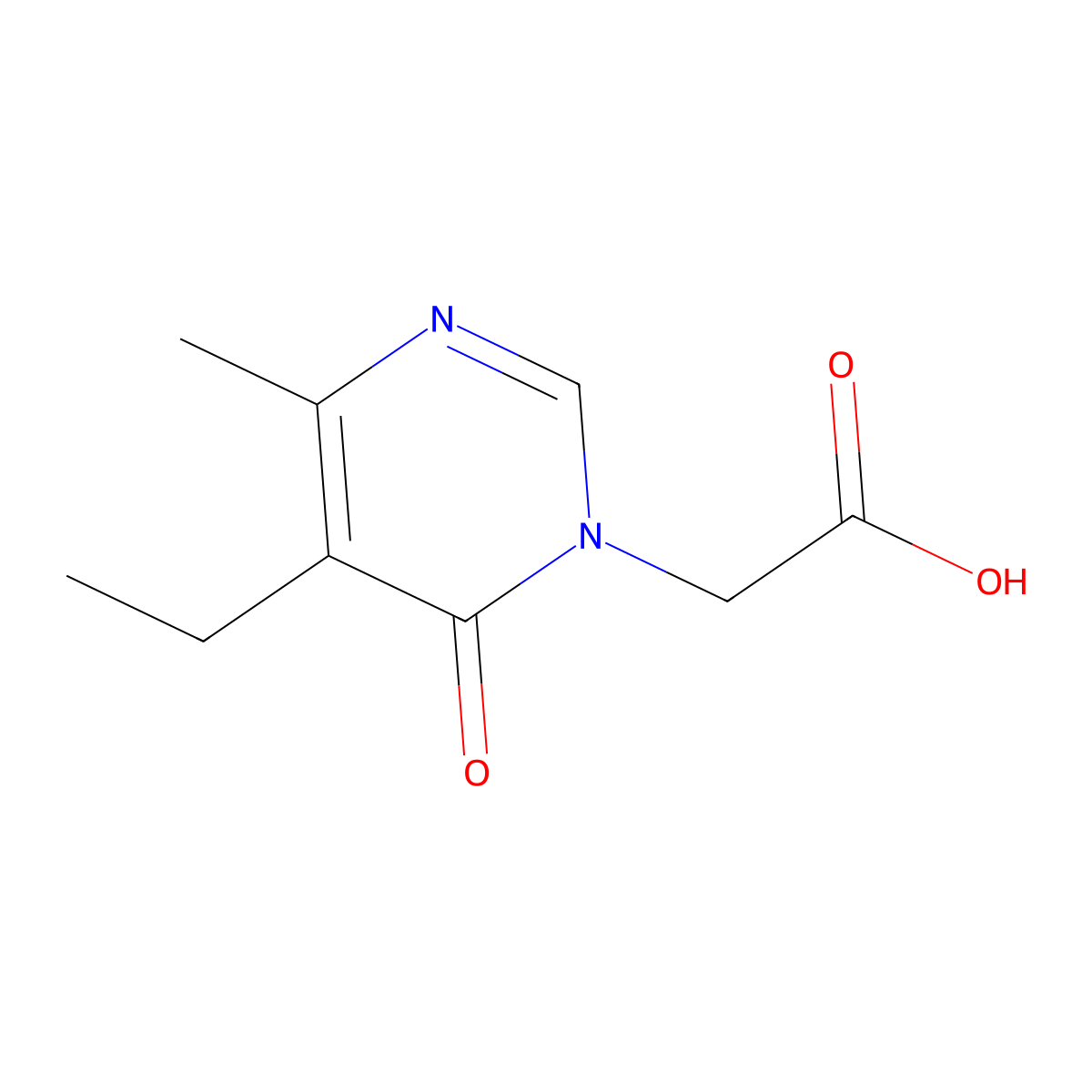 2-(5-Ethyl-4-methyl-6-oxopyrimidin-1(6H)-yl)acetic acid molecular structure, CAS 1707378-89-9