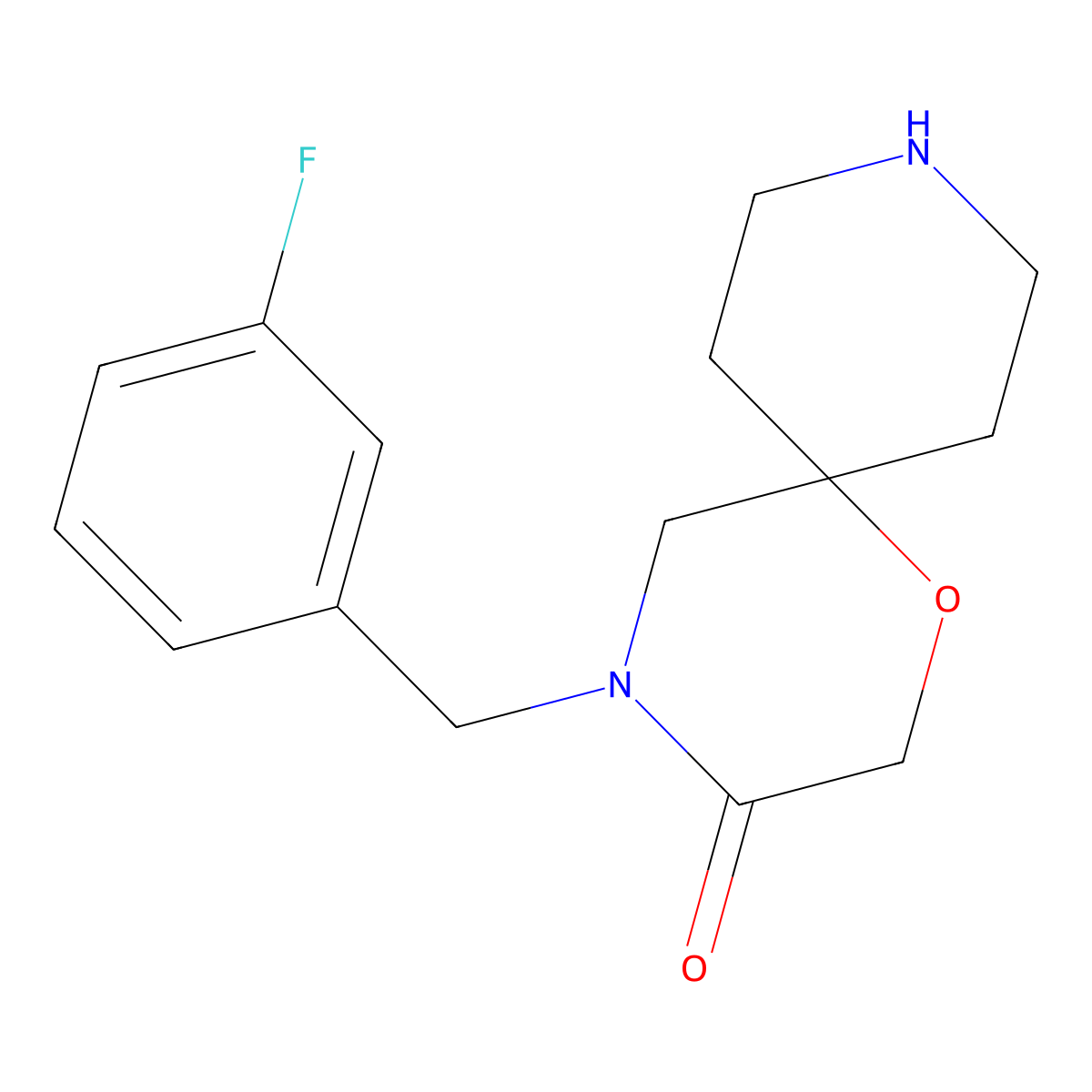 4-(3-Fluorobenzyl)-1-oxa-4,9-diazaspiro[5.5]undecan-3-one molecular structure, CAS 1707379-01-8