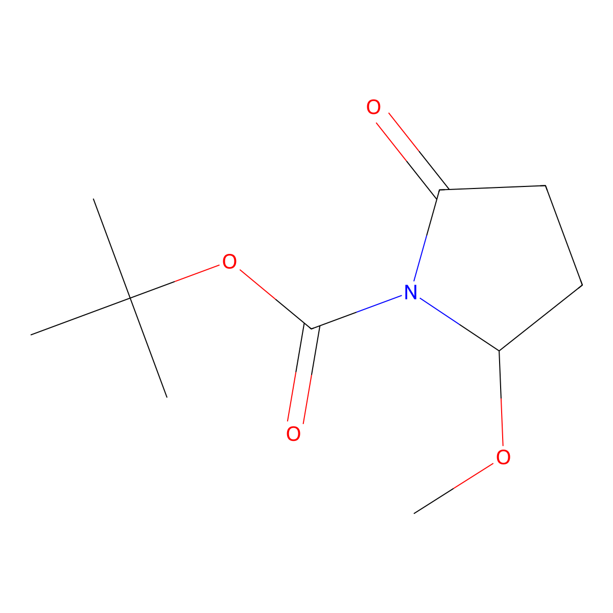 tert-Butyl 2-methoxy-5-oxopyrrolidine-1-carboxylate molecular structure, CAS 1707379-66-5