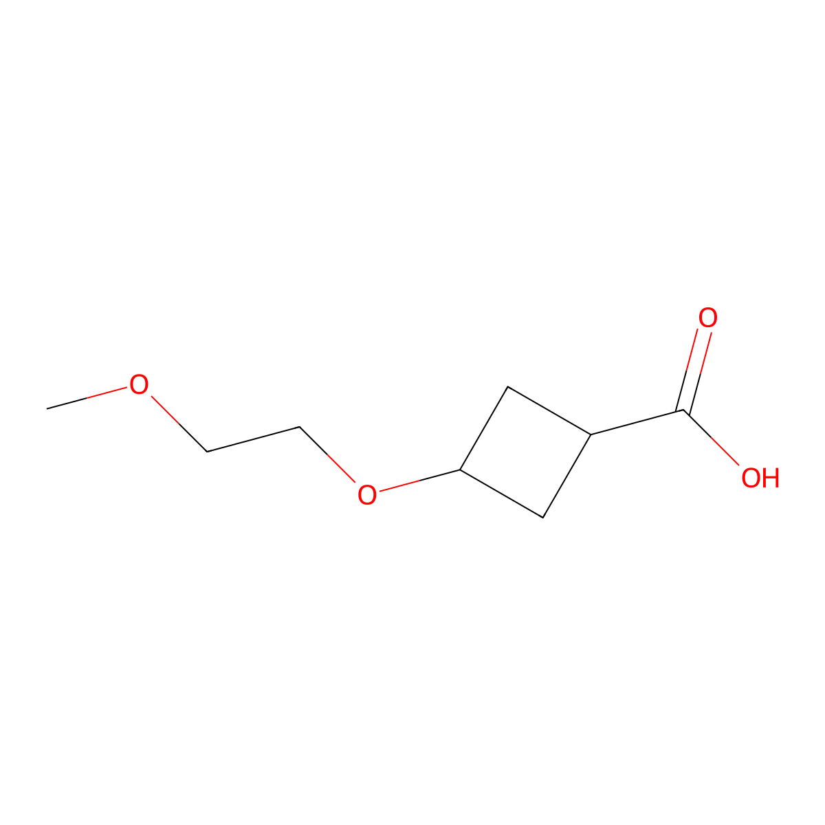 3-(2-Methoxyethoxy)cyclobutane-1-carboxylic acid molecular structure, CAS 1707391-30-7