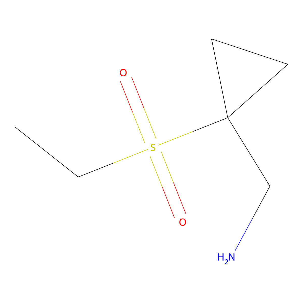 (1-(Ethylsulfonyl)cyclopropyl)methanamine molecular structure, CAS 1707391-63-6