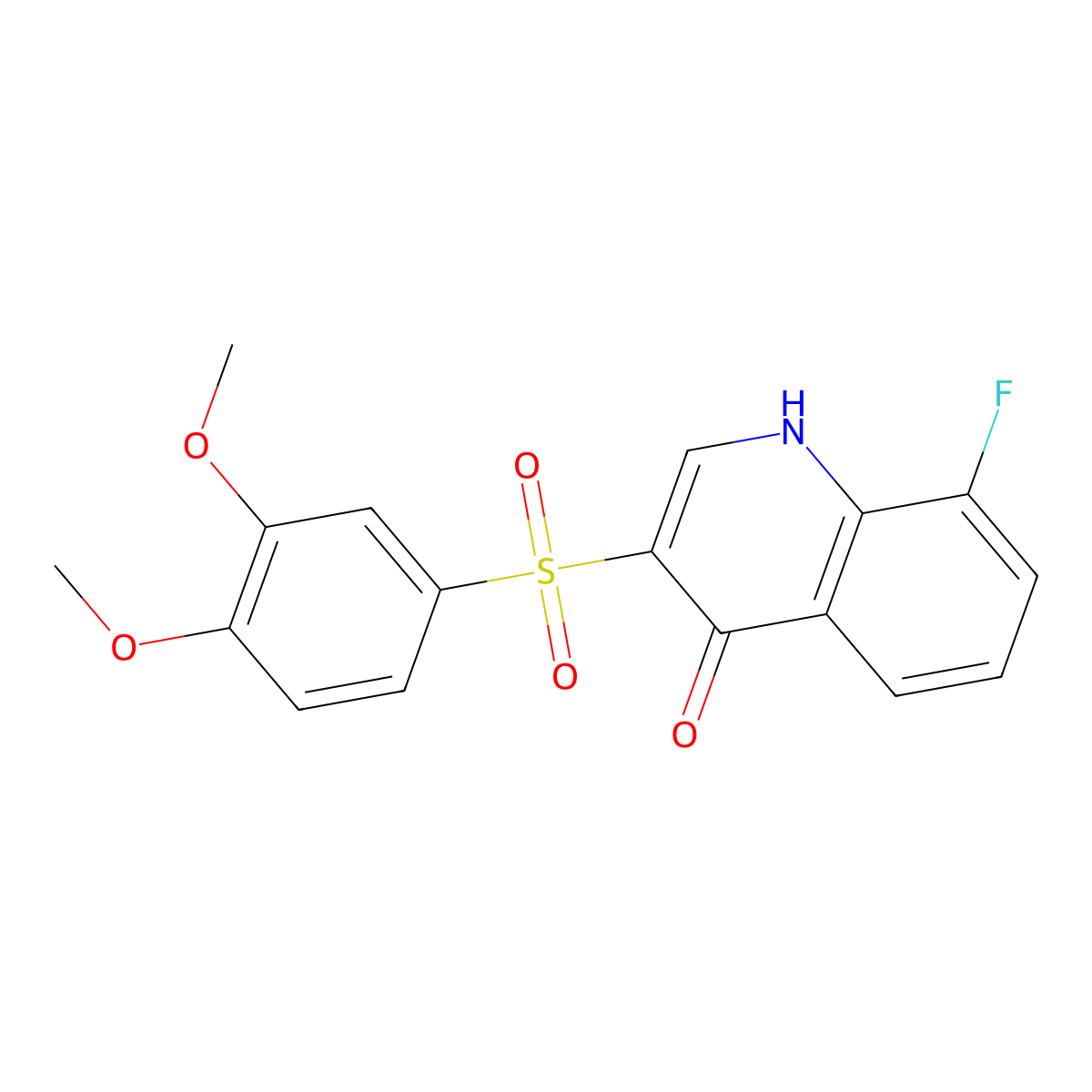 3-[(3,4-dimethoxyphenyl)sulfonyl]-8-fluoroquinolin-4(1H)-one molecular structure, CAS 1707392-08-2