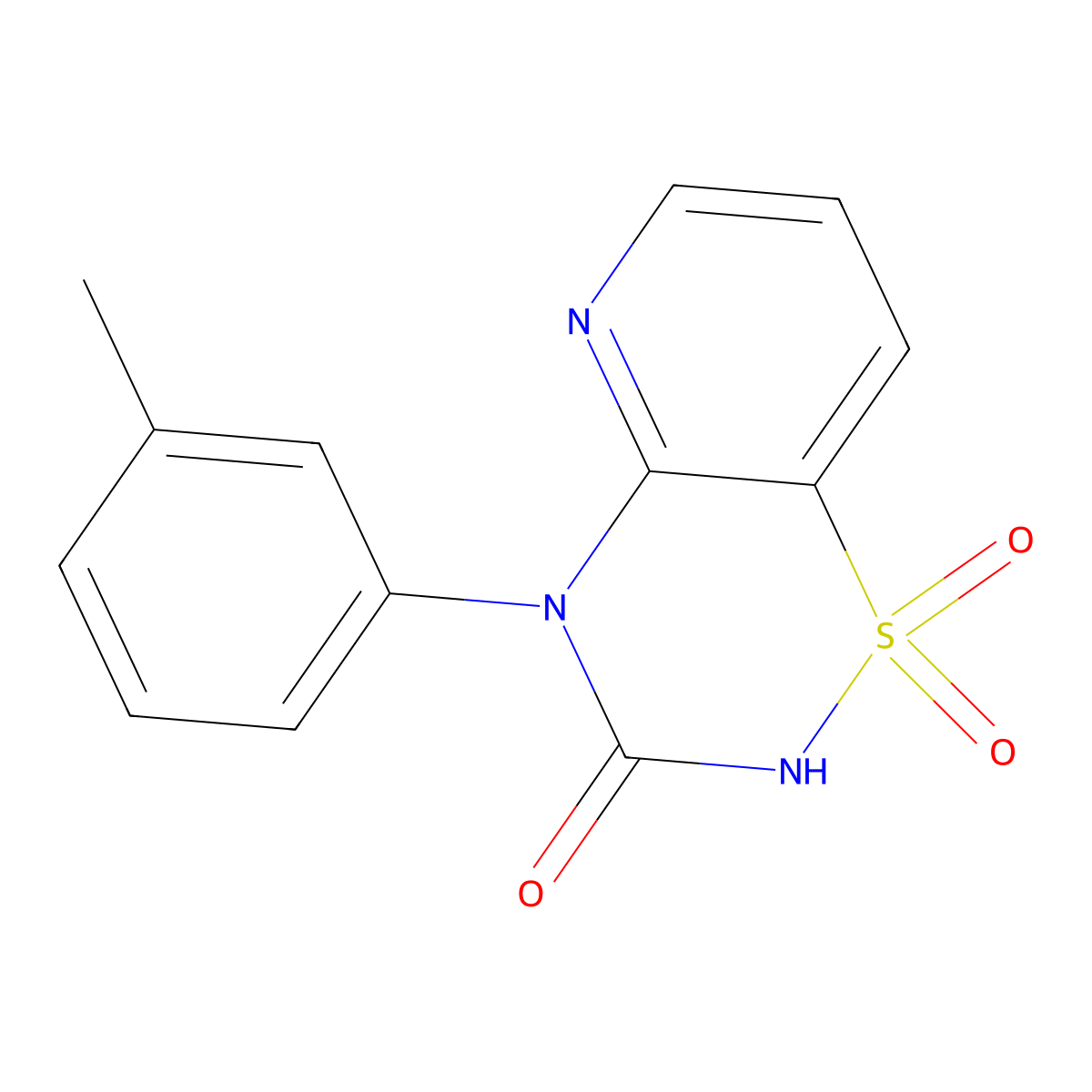 4-(3-methylphenyl)-2H-pyrido[2,3-e][1,2,4]thiadiazin-3(4H)-one 1,1-dioxide molecular structure, CAS 1707392-15-1