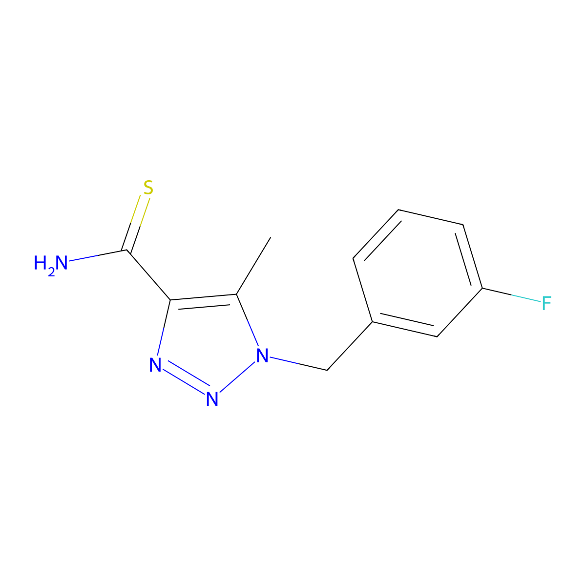 1-(3-fluorobenzyl)-5-methyl-1H-1,2,3-triazole-4-carbothioamide molecular structure, CAS 1707392-24-2