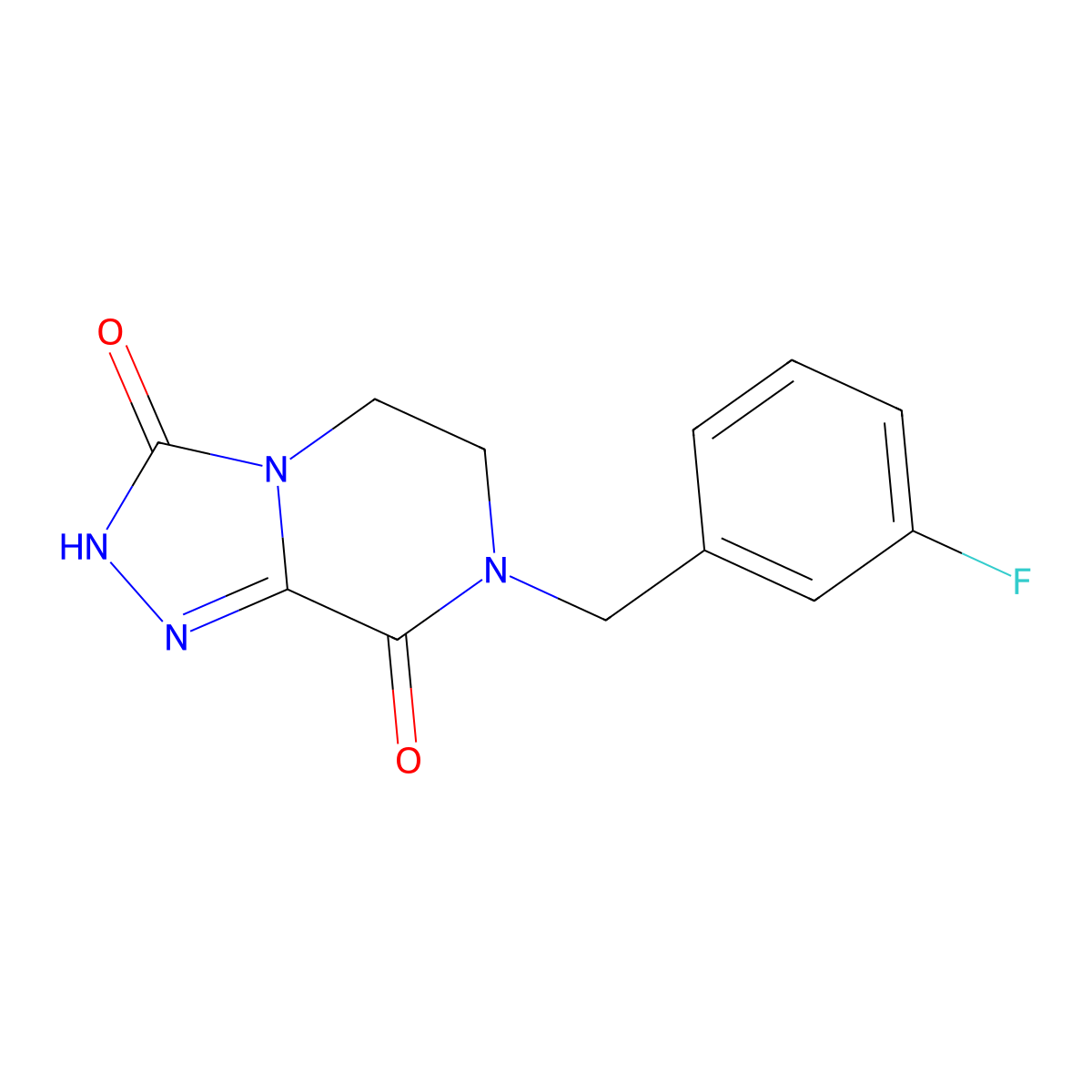 7-(3-fluorobenzyl)-6,7-dihydro[1,2,4]triazolo[4,3-a]pyrazine-3,8(2H,5H)-dione molecular structure, CAS 1707392-25-3