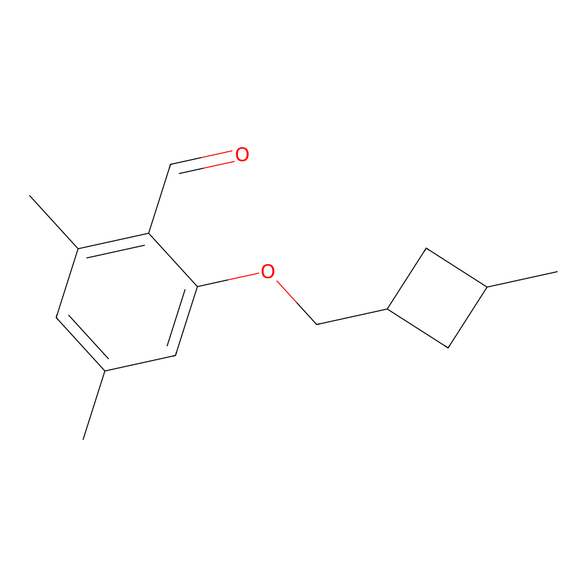 2,4-Dimethyl-6-((3-methylcyclobutyl)methoxy)benzaldehyde molecular structure, CAS 1707393-26-7