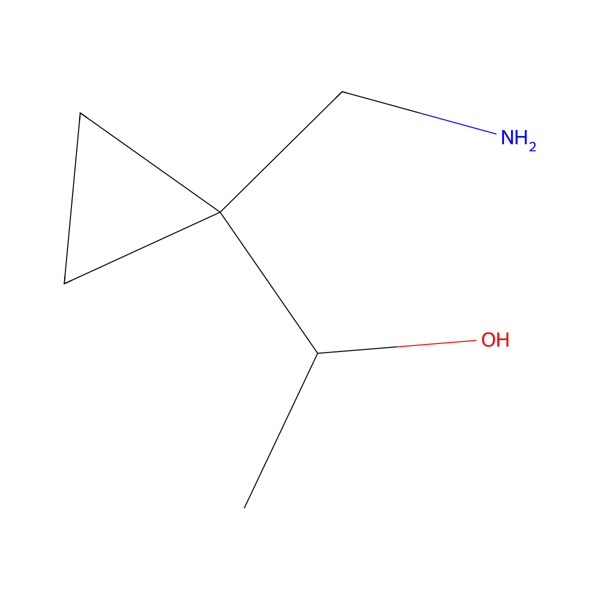 1-[1-(Aminomethyl)cyclopropyl]ethan-1-ol molecular structure, CAS 1707393-41-6