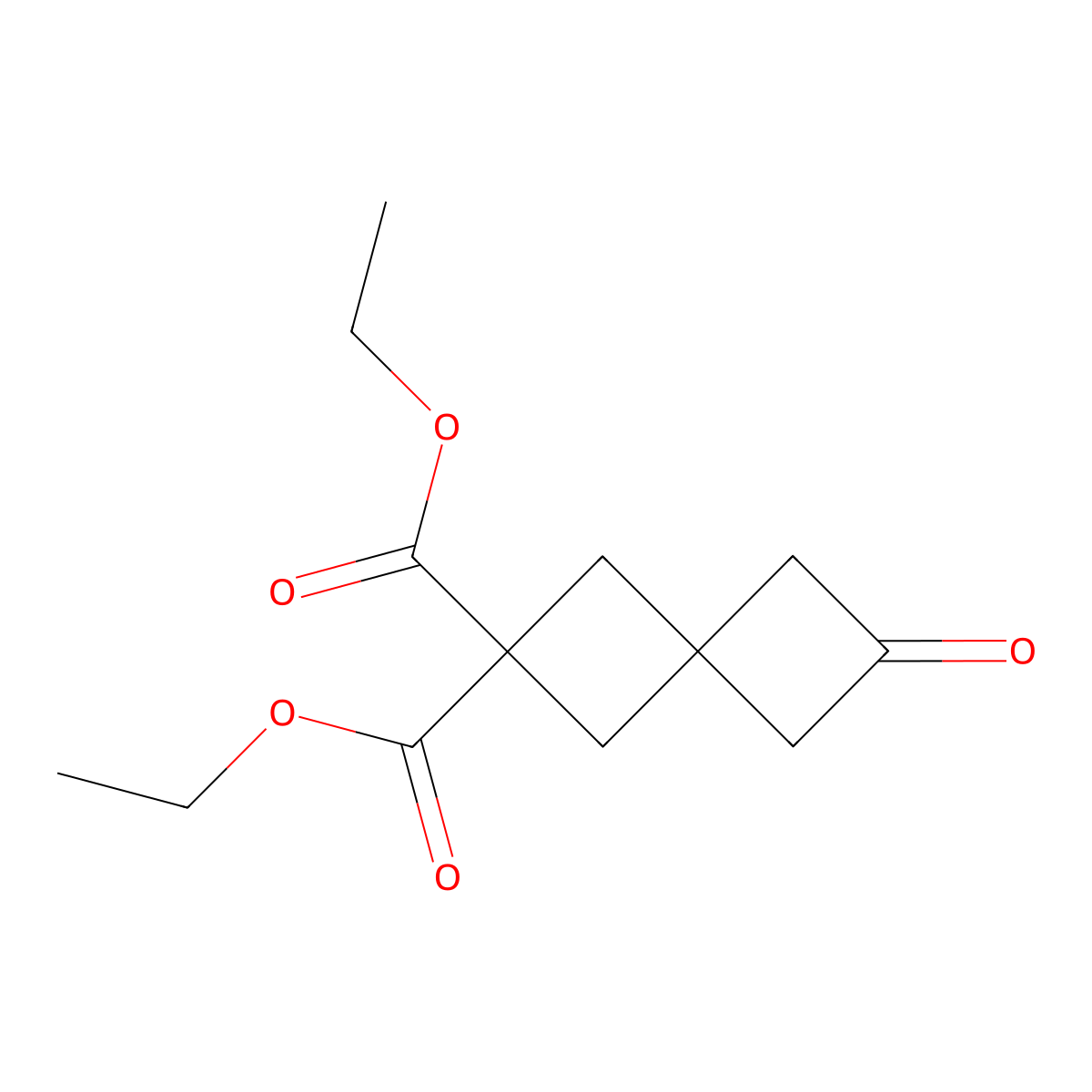Diethyl 6-oxospiro[3.3]heptane-2,2-dicarboxylate molecular structure, CAS 1707393-61-0
