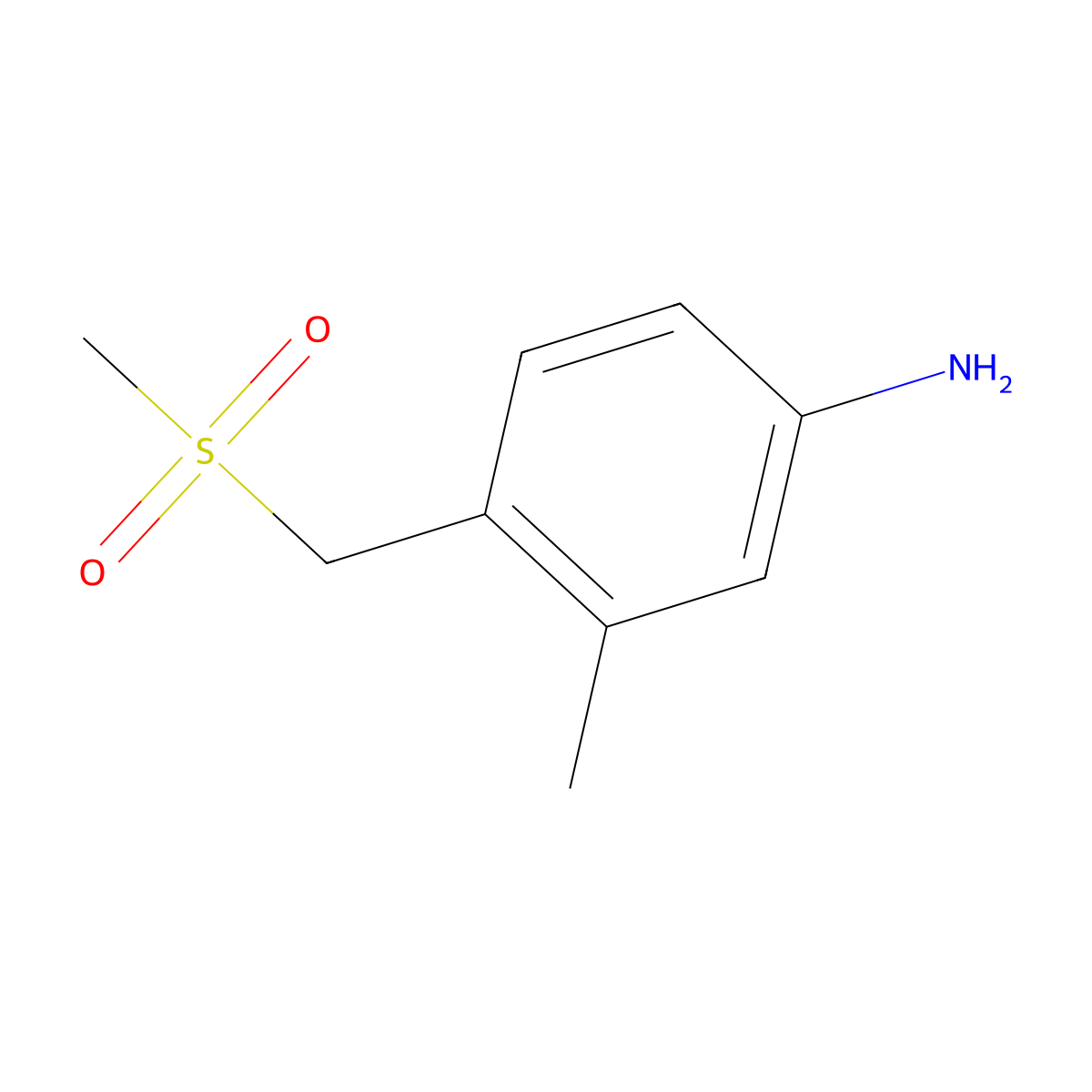 3-Methyl-4-(methylsulfonylmethyl)aniline molecular structure, CAS 1707394-00-0
