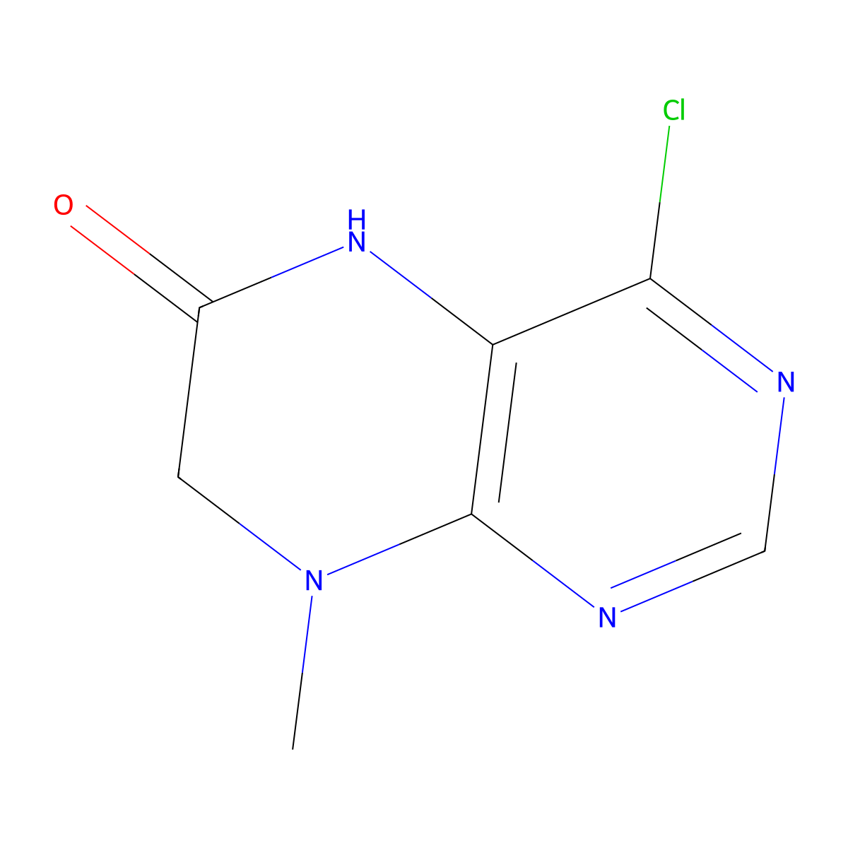 4-Chloro-8-methyl-5,6,7,8-tetrahydropteridin-6-one molecular structure, CAS 1707394-13-5