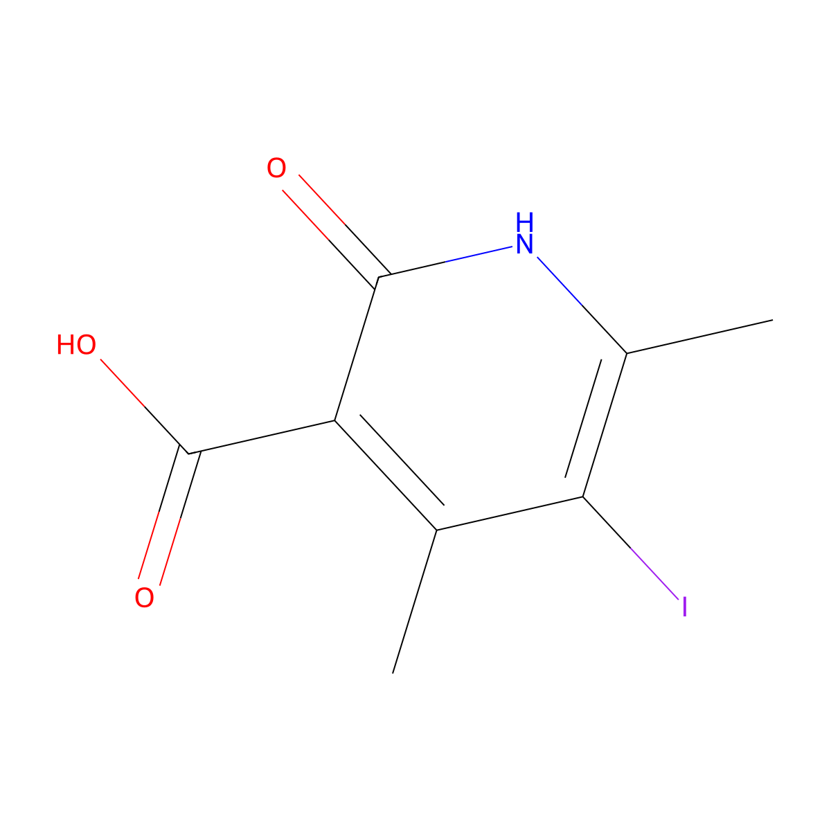2-Hydroxy-5-iodo-4,6-dimethylpyridine-3-carboxylic acid molecular structure, CAS 1707394-81-7