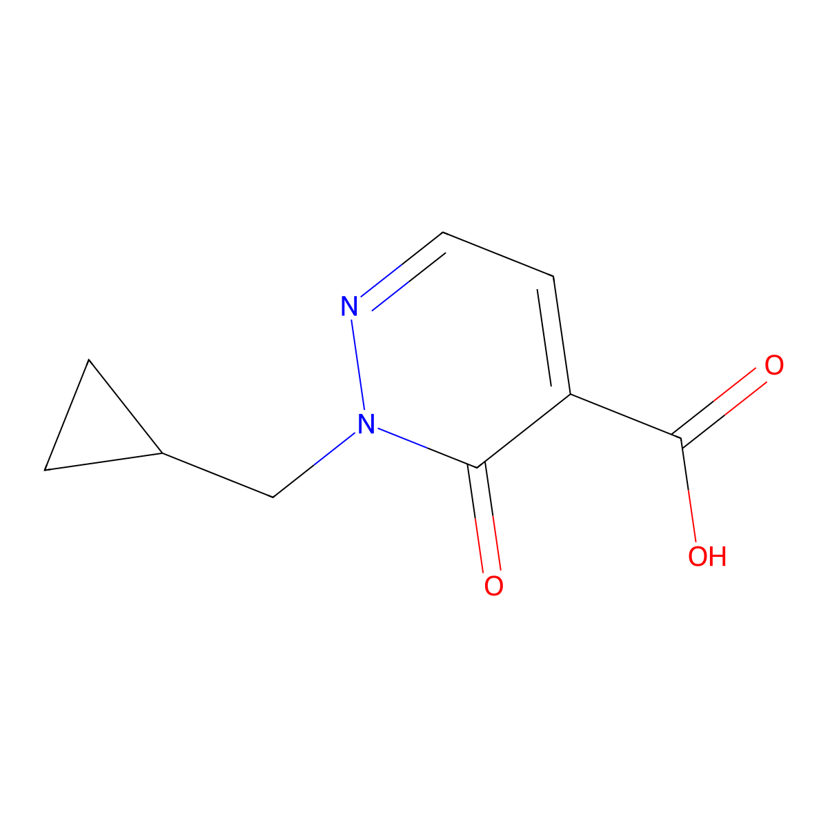 2-(Cyclopropylmethyl)-3-oxo-2,3-dihydropyridazine-4-carboxylic acid molecular structure, CAS 1707394-82-8
