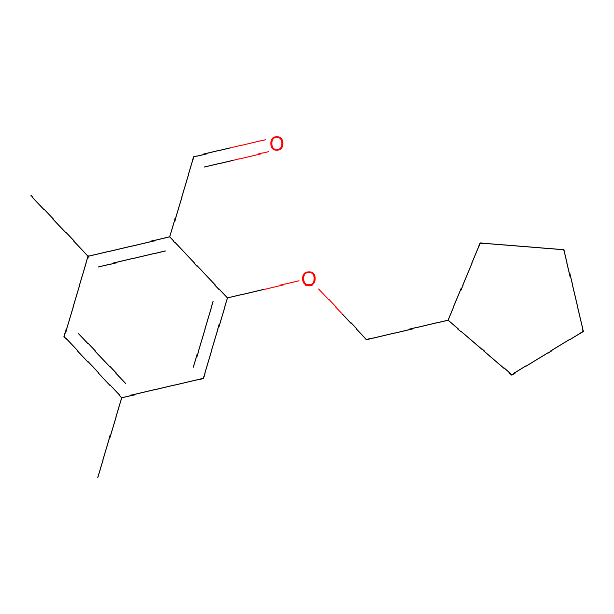 2-(Cyclopentylmethoxy)-4,6-dimethylbenzaldehyde molecular structure, CAS 1707396-11-9